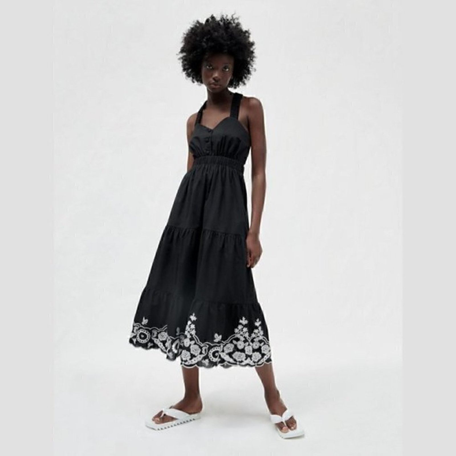 Zara ZARA Midi Dress with Cross Straps NWT Size M / US 6-8 / IT 42-44 - 4 Thumbnail