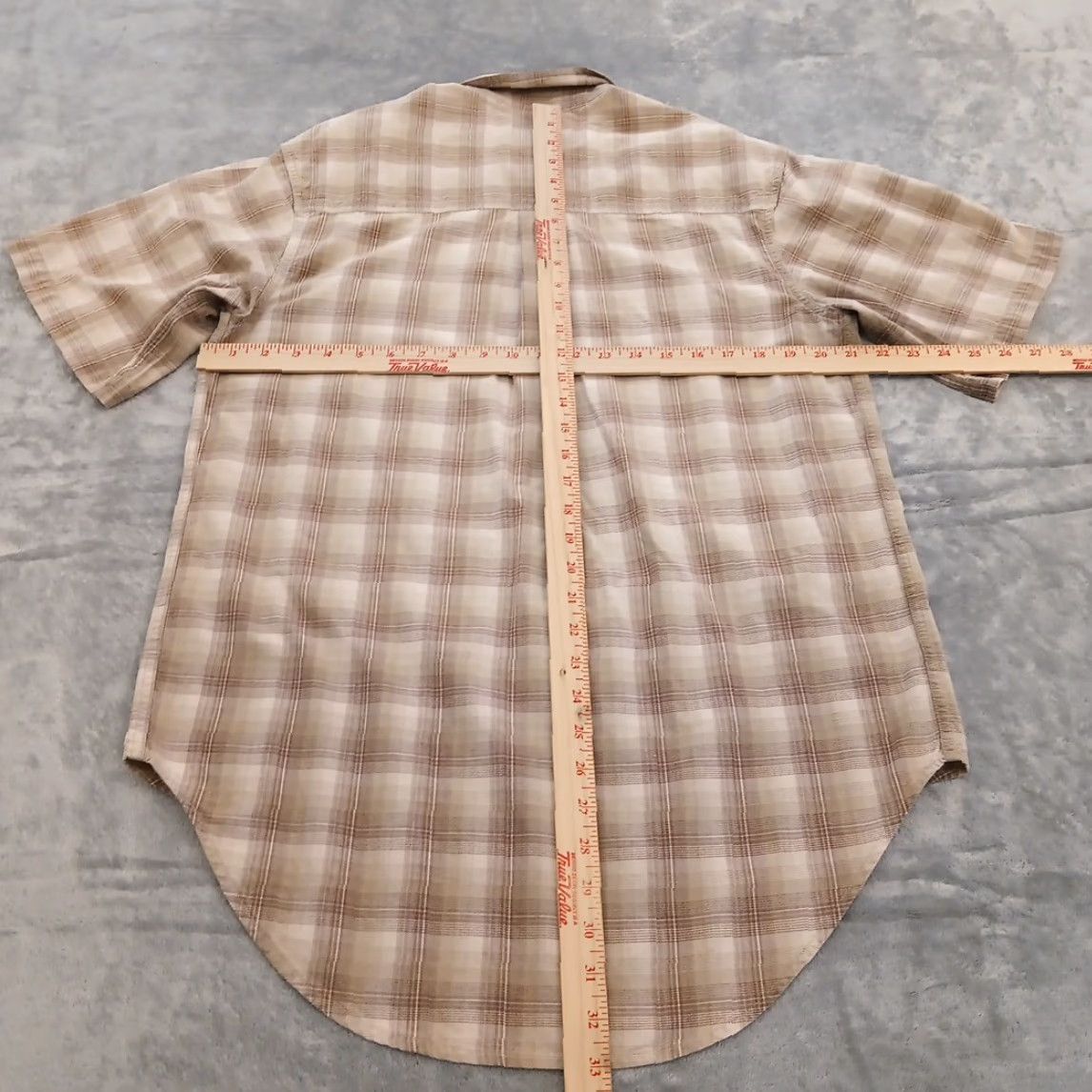 Wrangler Wrangler Shirt Mens Medium Beige Plaid Short Sleeve Button-Down Cotton Size US M / EU 48-50 / 2 - 5 Thumbnail