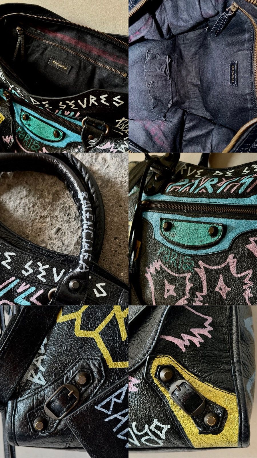 Balenciaga Balenciaga - Demna - 2017 Classic City Graffiti Lambskin Bag Size ONE SIZE - 24 Thumbnail