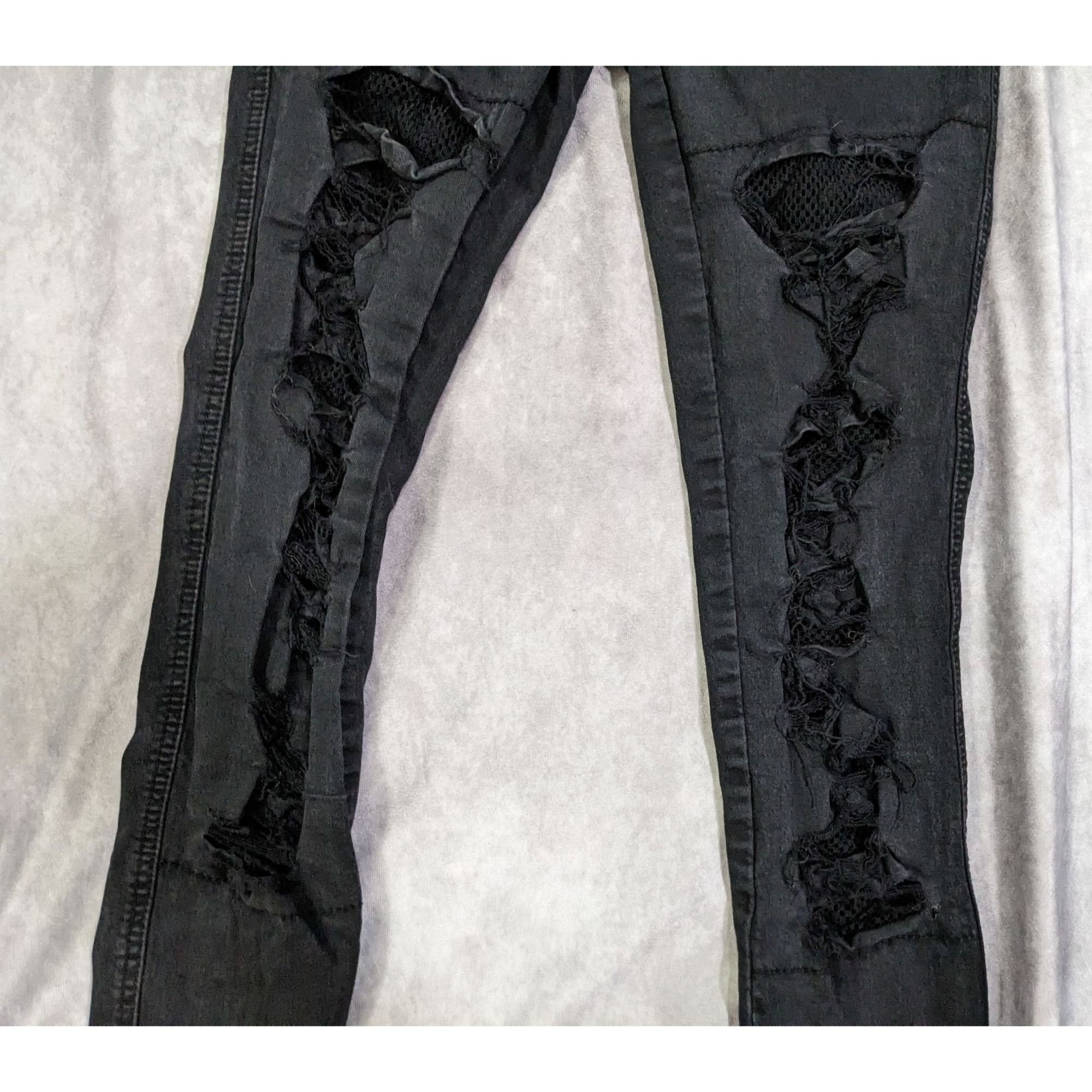 Tripp NYC Vintage Y2K Gothic Distressed Skinny Jeans by TrippNYC Size 29" - 6 Thumbnail
