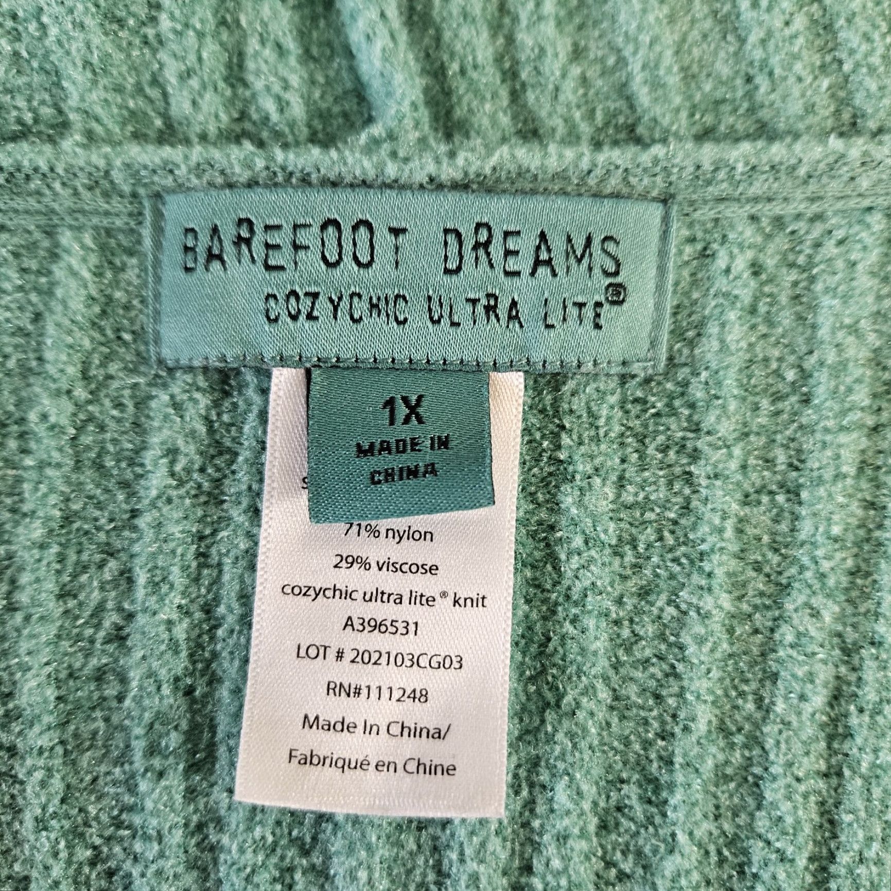 Vintage VINTAGE Barefoot Dreams Cardigan Women's 1X Green Hooded Pockets CozyChic Ultra Lite Ribbed Sweater Size XL / US 12-14 / IT 48-50 - 5 Thumbnail