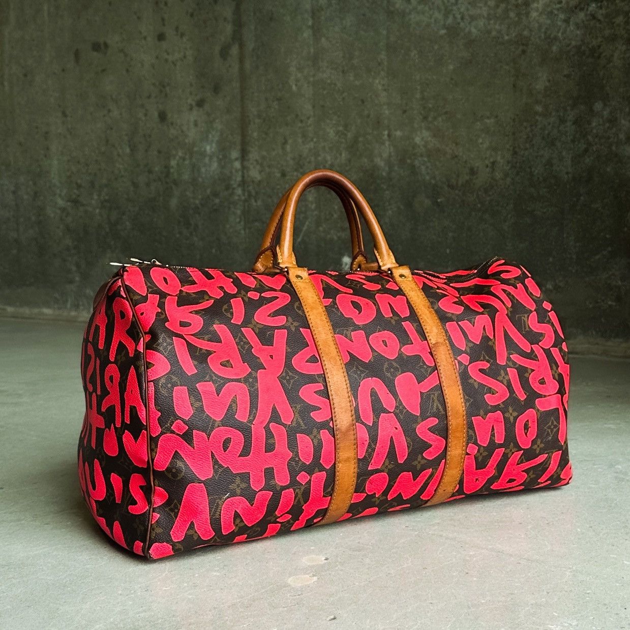 Louis Vuitton × Stephen Sprouse LV Stephen Sprouse Monogram Graffiti Keepall 50 Duffle Bag Size ONE SIZE - 1 Thumbnail