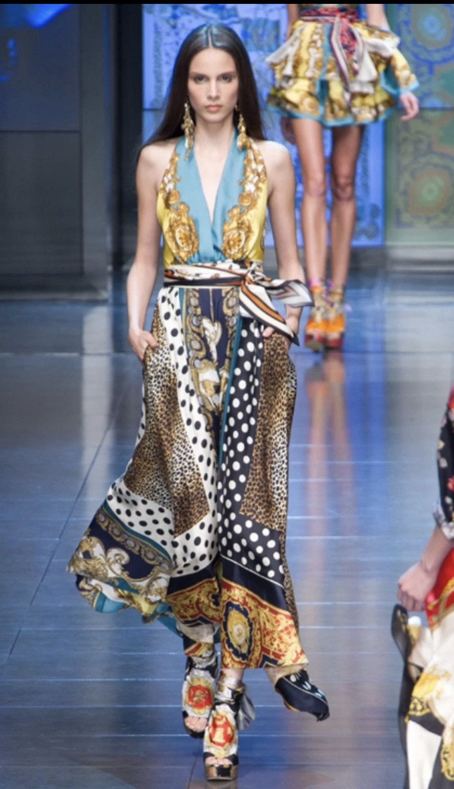 Dolce & Gabbana Dolce & Gabbana Spring Summer 2012 Runway Patchwork Dress Size L / US 10 / IT 46 - 1 Thumbnail