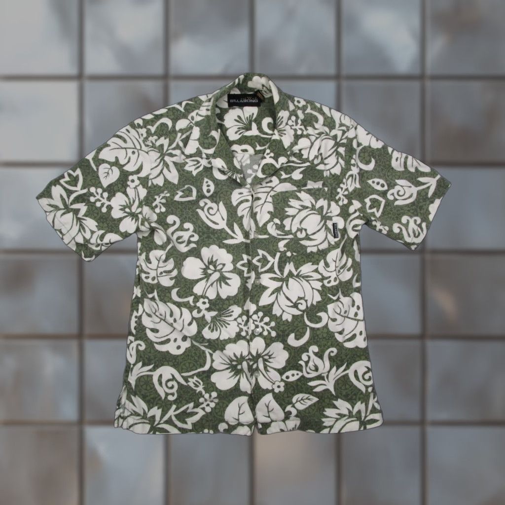 Billabong VINTAGE Billabong Shirt Mens Small Green Floral Button Up Hawaiian Made in USA Size US S / EU 44-46 / 1 - 1 Thumbnail