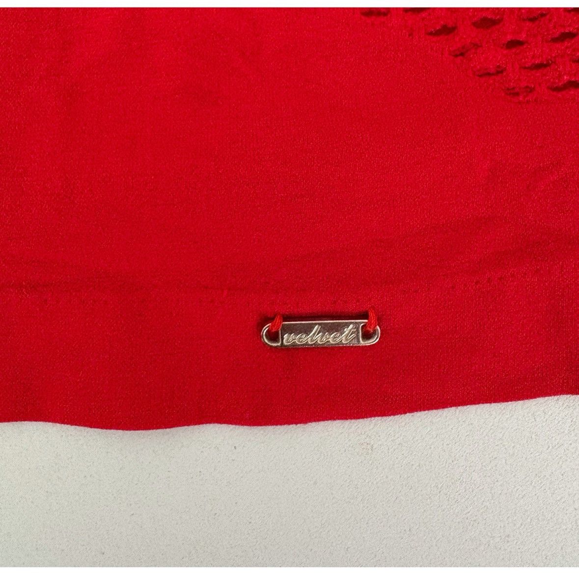Velvet Red Hollow-Out Mesh Cami Camisole Tank Top Shirt Size S ❤️ Size S / US 4 / IT 40 - 4 Thumbnail
