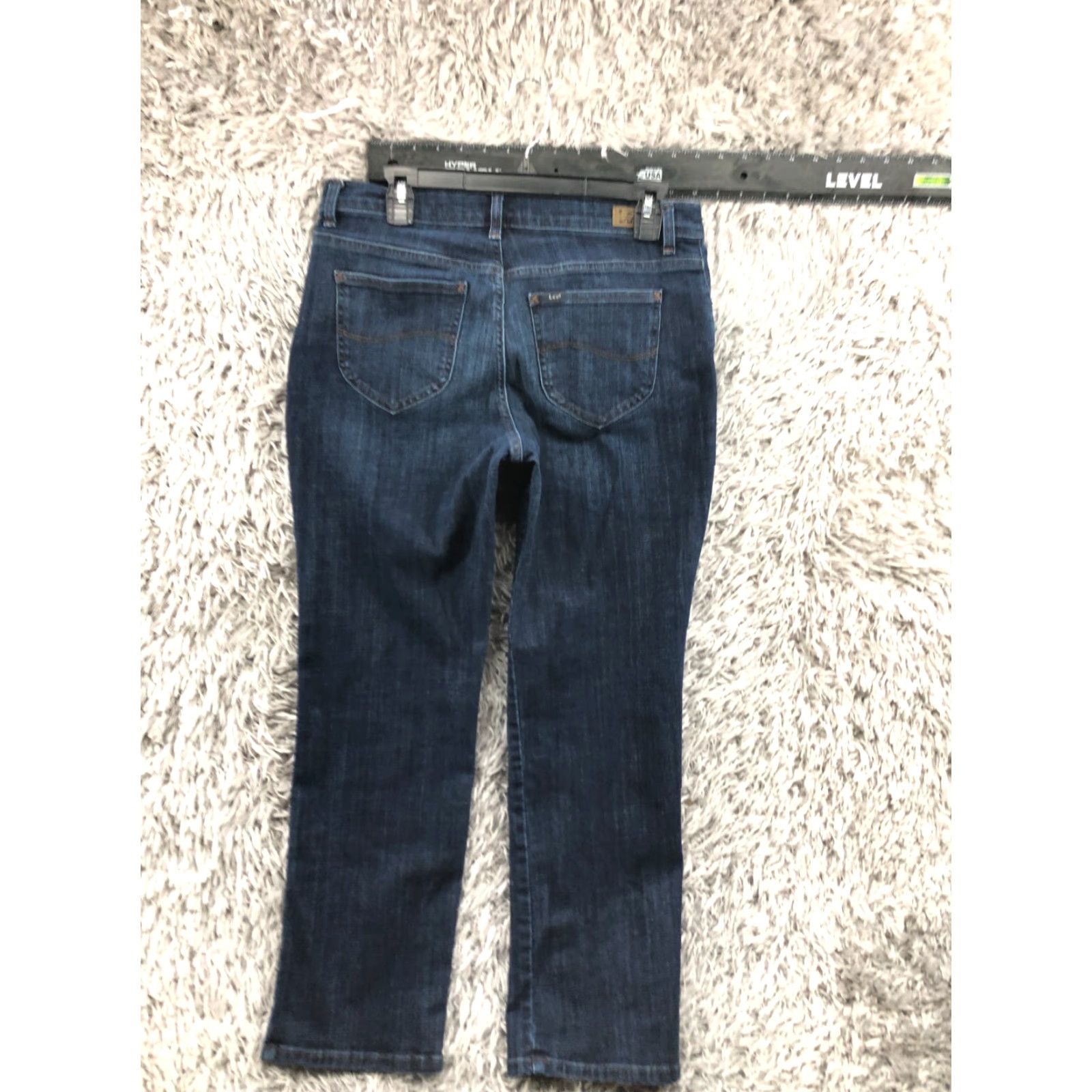 Lee Lee Jeans Size 12 Short Relaxed Straight Denim Blue 5-Pocket Womens Classic Fit Modern Series Size 34" / US 12 / IT 48 - 5 Thumbnail