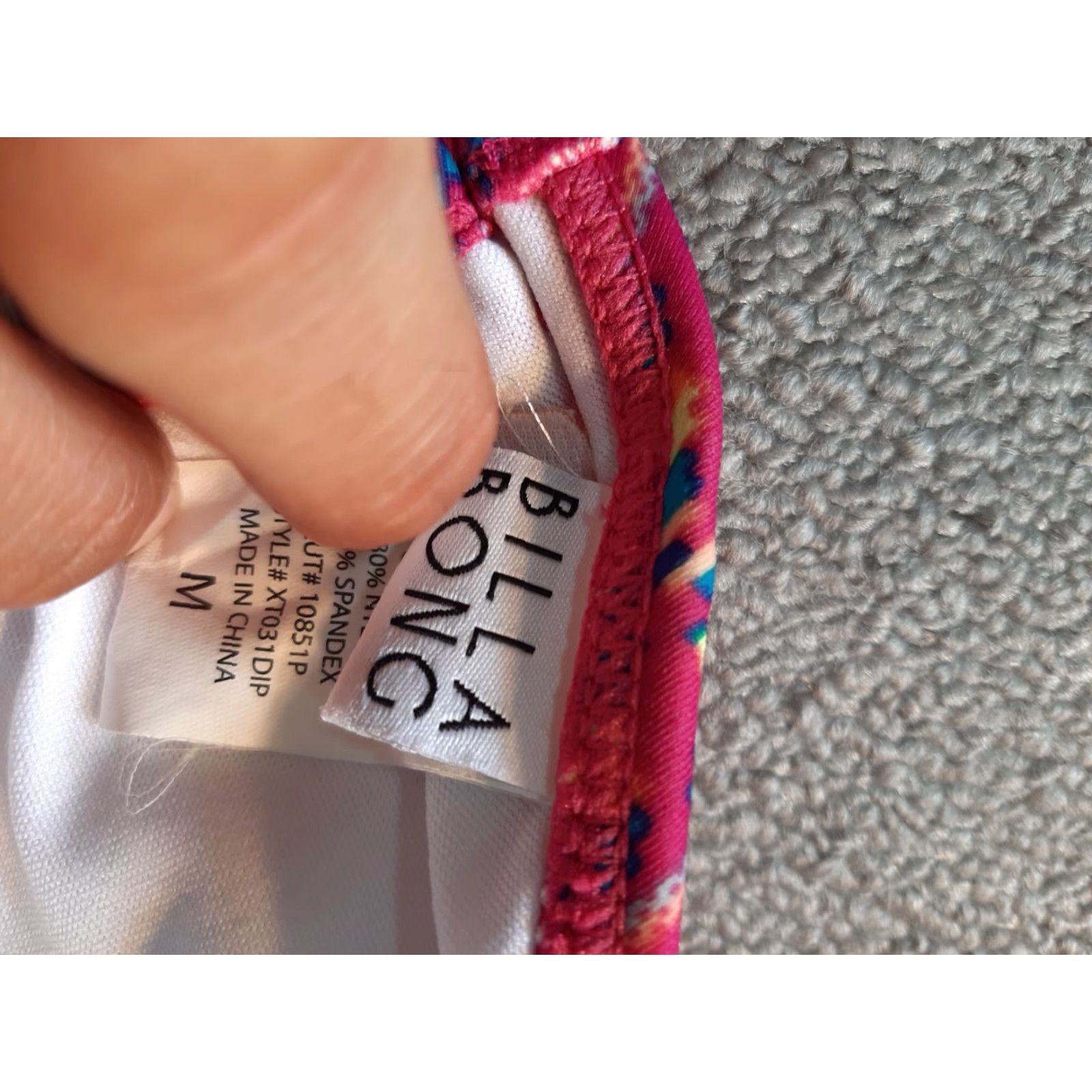 Billabong Billabong Bikini Top Medium M Pink Tie Closure Floral Pattern Beach Women Size M / US 6-8 / IT 42-44 - 4 Thumbnail