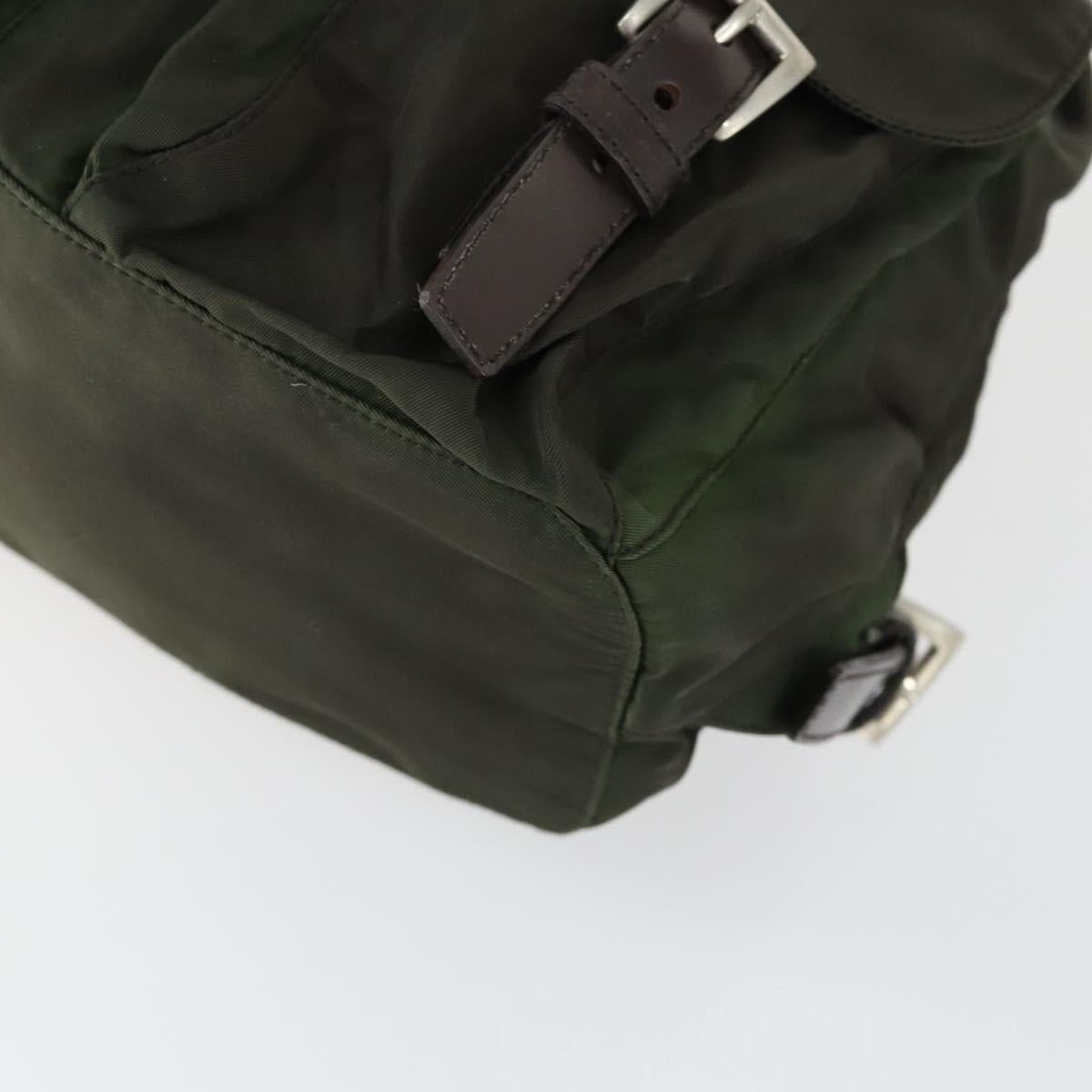 Prada PRADA Backpack Nylon Khaki Silver Auth 168379 - Jerrillo Size ONE SIZE - 12 Thumbnail