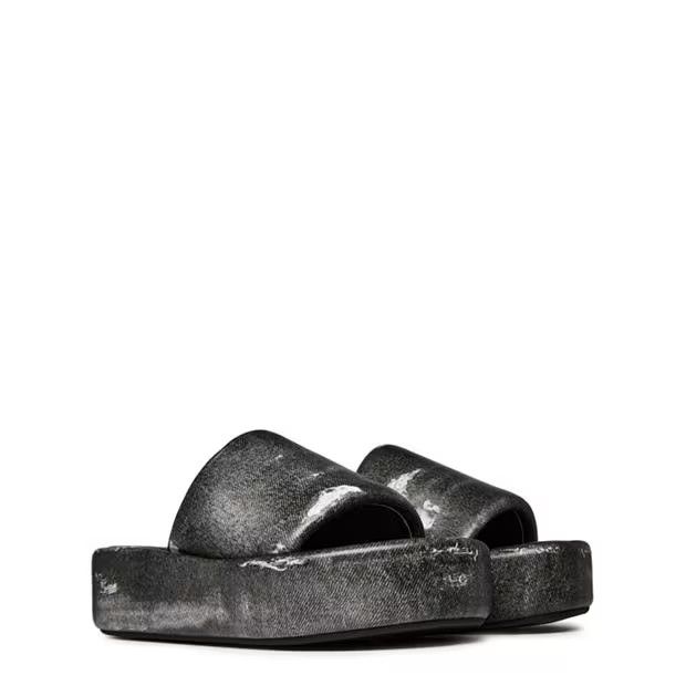 Balenciaga o1g2r1mq0924 Slip Ons Sandals in Black Wshd Size US 8 / IT 38 - 3 Thumbnail