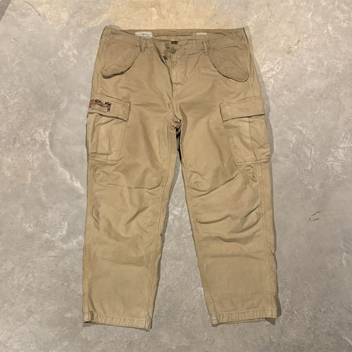2000s Polo Denim & Supply Flag Patch Military Cargo Pants