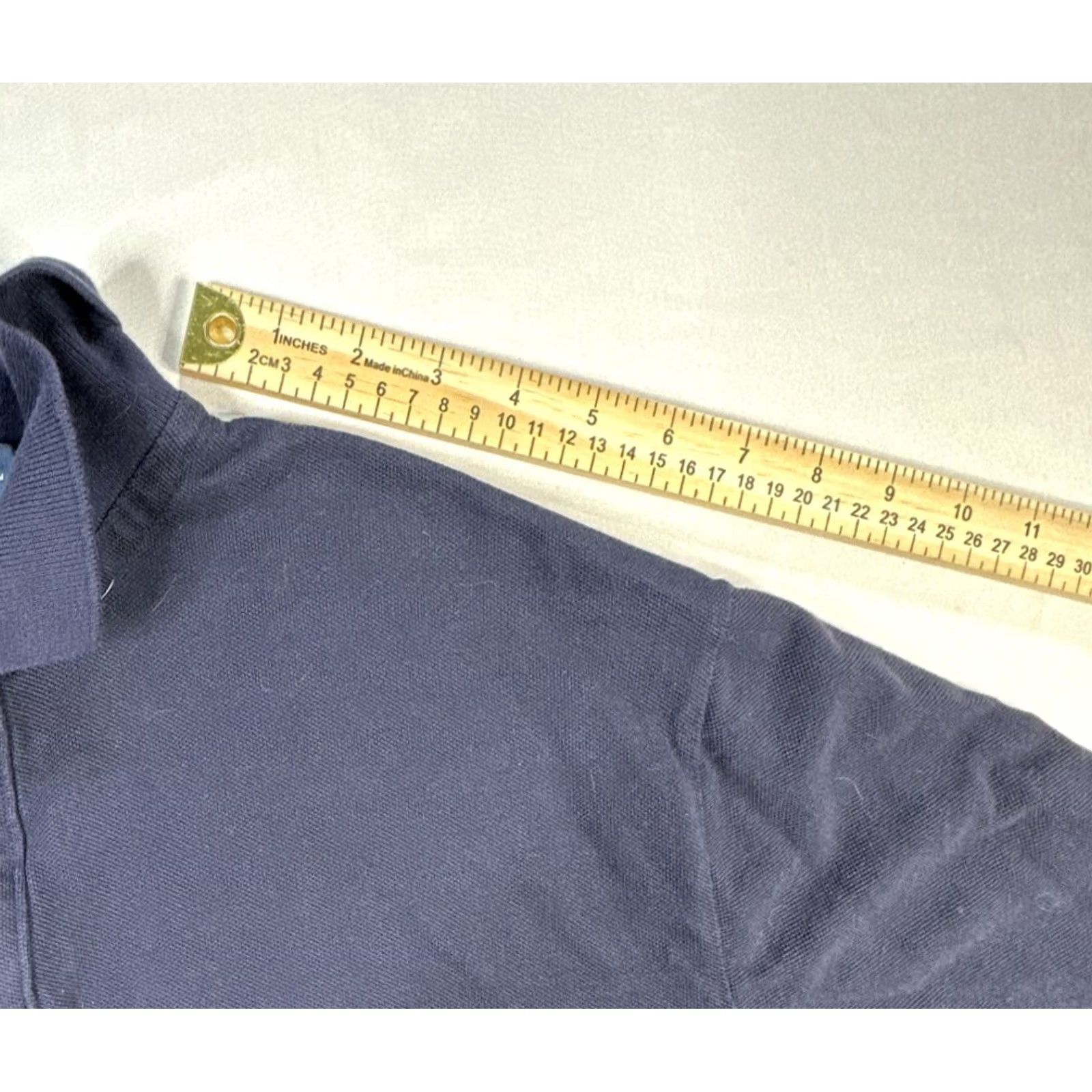 Polo Ralph Lauren VINTAGE Polo Ralph Lauren Shirt (Polo Ralph Lauren) Button-Up Long Sleeve Blue with Equestrian Logo Crest Pocket Mens XL (1/4 Button Polo) Size US XL / EU 56 / 4 - 4 Thumbnail