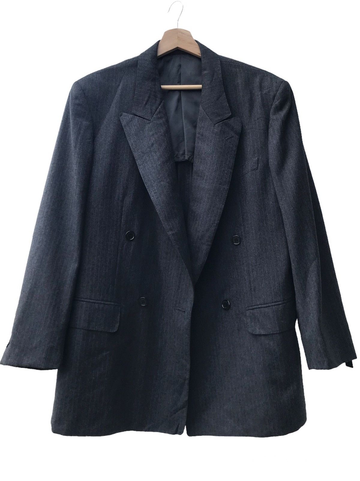 Lanvin Lanvin Double Breasted Grey Striped Wool Blazer Size US M / EU 48-50 / 2 - 5 Thumbnail