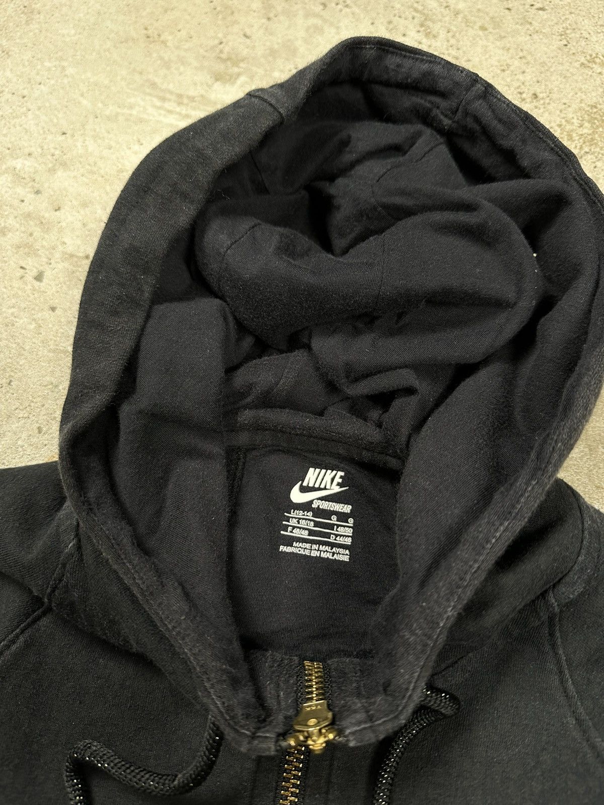 Nike × Vintage Vintage y2k Nike Black Leopard Skin Hoodie Swoosh Zip Size US S / EU 44-46 / 1 - 9 Thumbnail