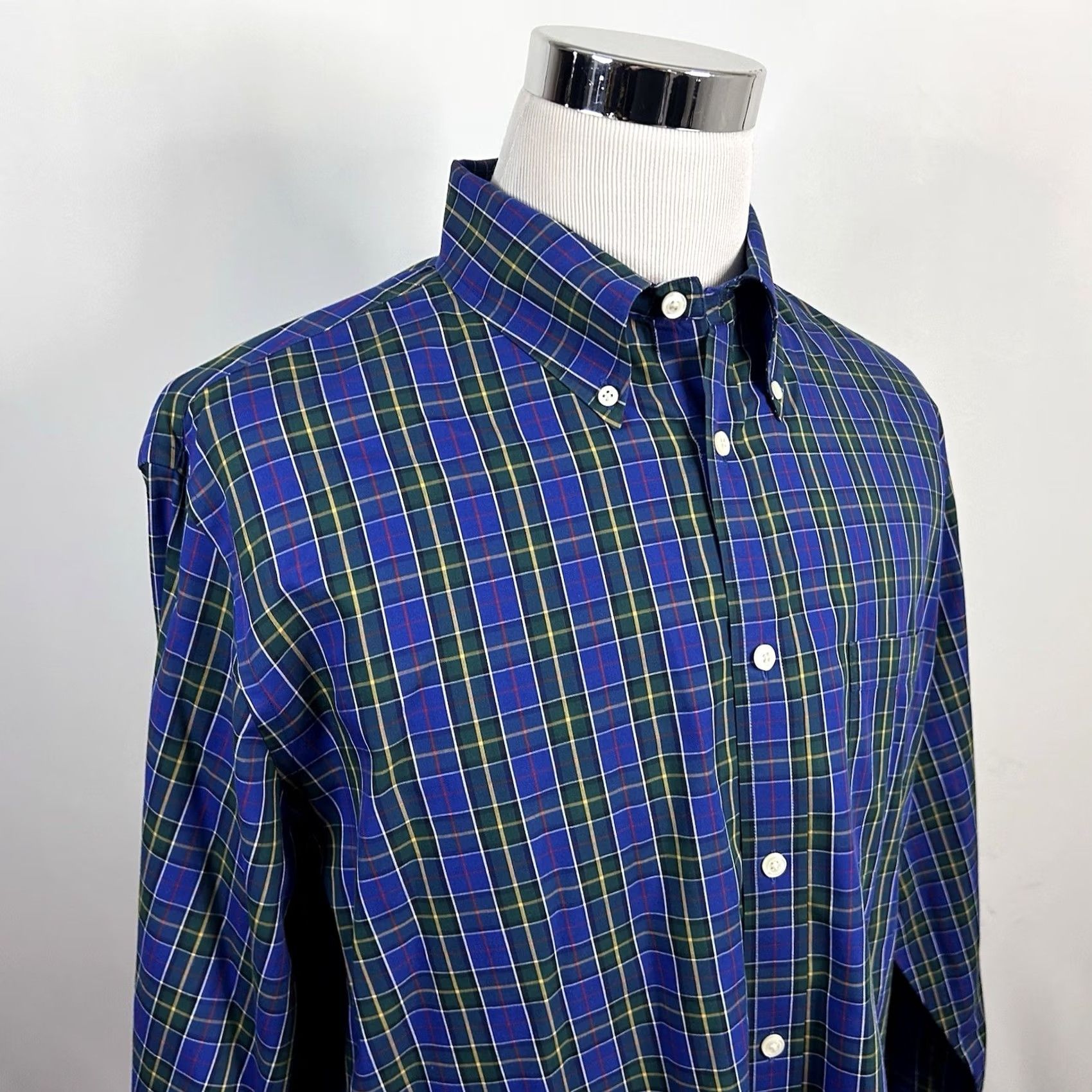 Brooks Brothers Brooks Brothers XL Regent Fit Casual Shirt Blue Green Plaid Button Down Cotton Men XL Casual Shirt Size US XL / EU 56 / 4 - 2 Thumbnail