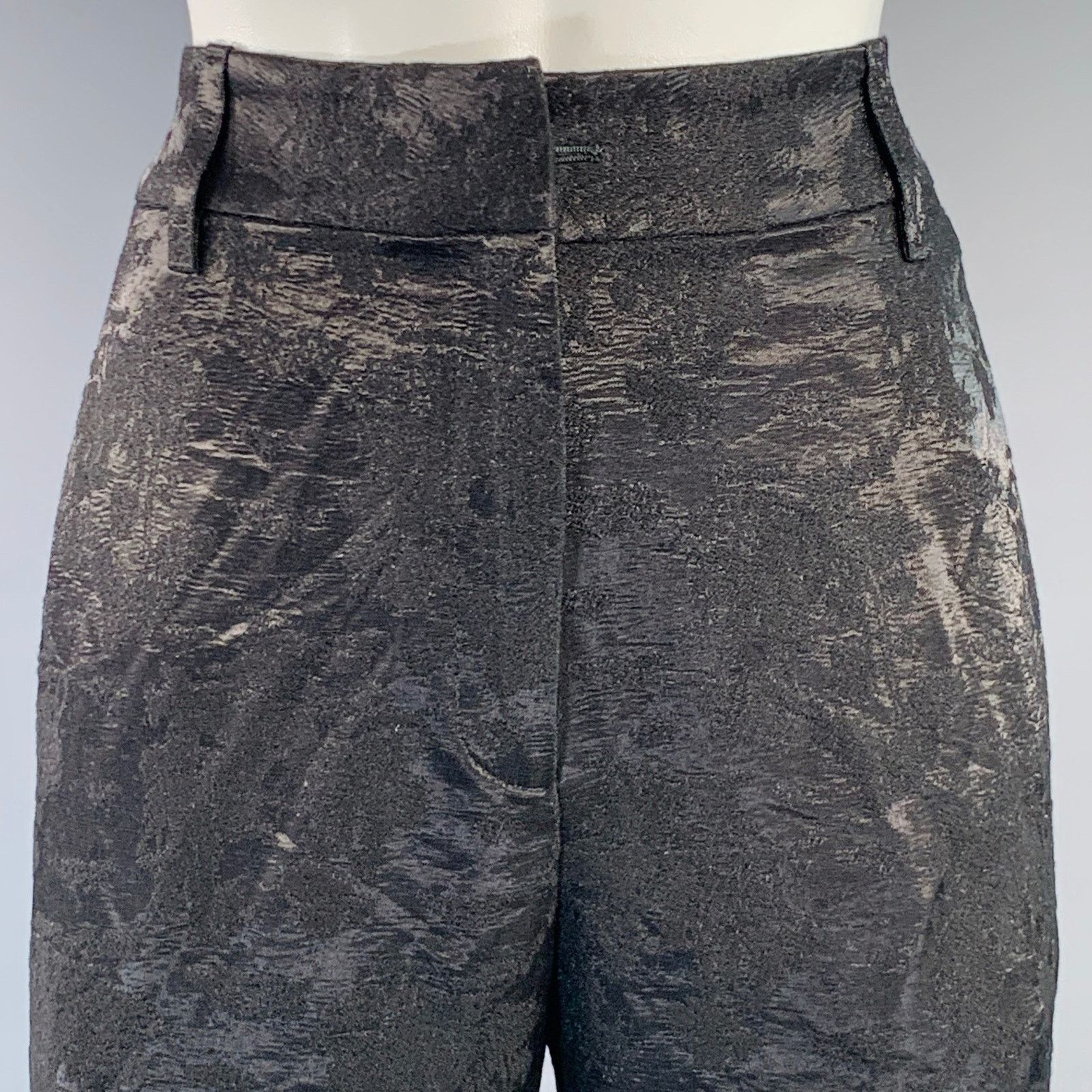 Haider Ackermann HAIDER ACKERMANN Black Linen Silk Jacquard Casual Pants Size 32" / US 10 / IT 46 - 2 Thumbnail