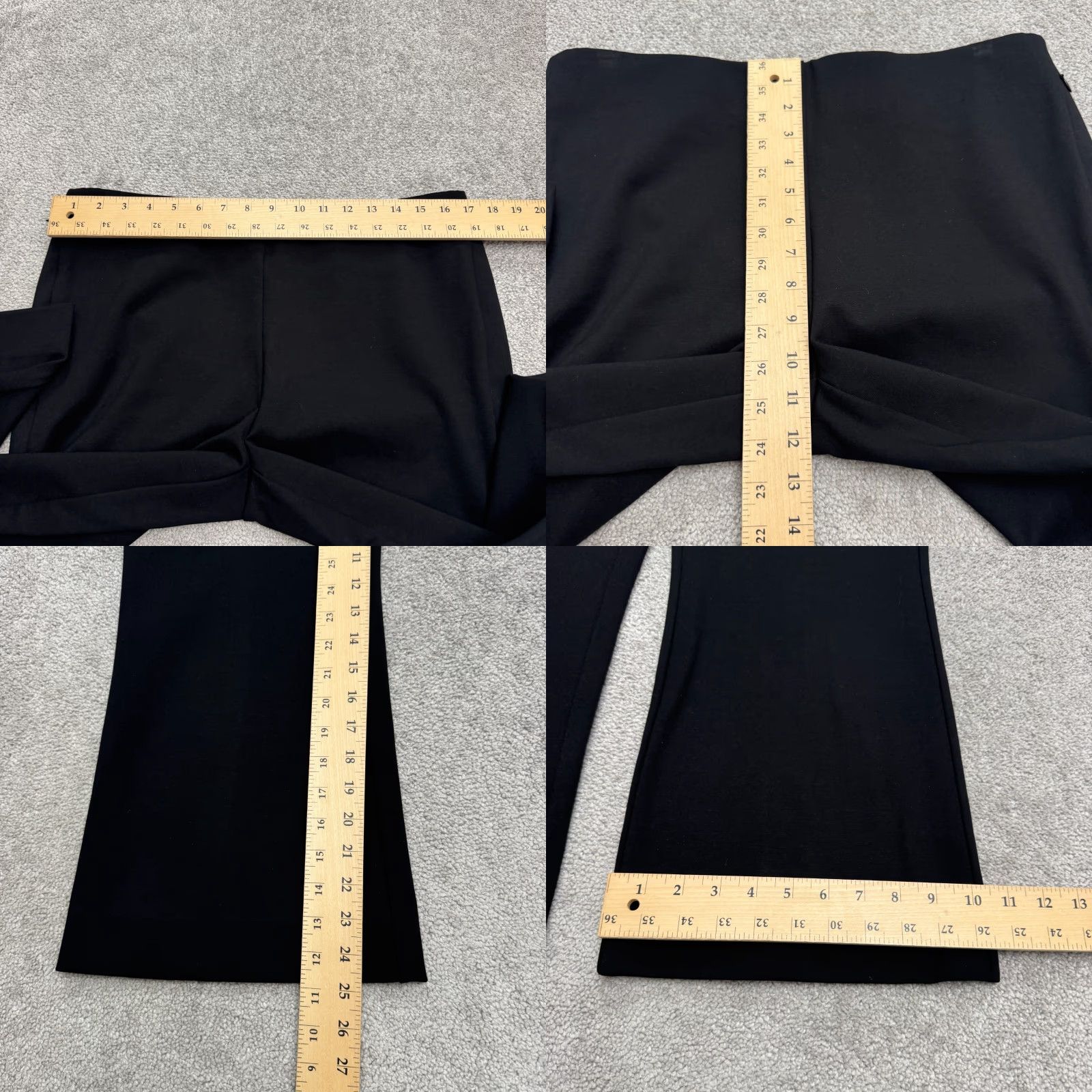 Vintage Chico's Dress Pants Flared Black 12 Regular Women's 2R 12R Slimming High Rise Inseam 25 in Rayon Flat Front Knitted Logo NWD Vintage No Size 34" / US 12 / IT 48 - 9 Thumbnail