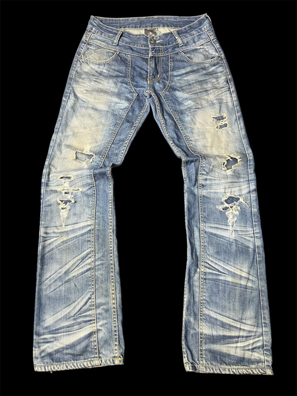 If Six Was Nine × Japanese Brand × Le Grande Bleu (L.G.B.) Japanese 2#1 jeans jesus love You flare distressed Size US 31 - 1 Thumbnail