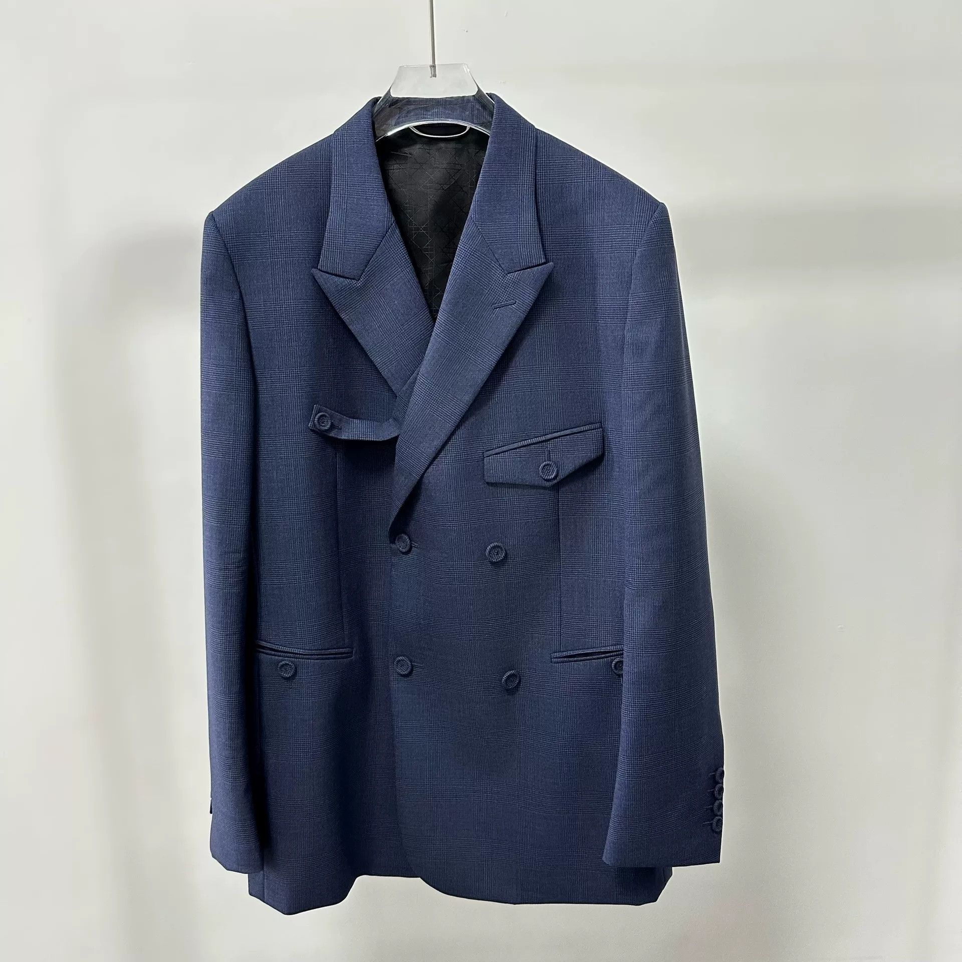 Dior Dior Blue Plaid Double-Breasted Suit Size US M / EU 48-50 / 2 - 1 Thumbnail