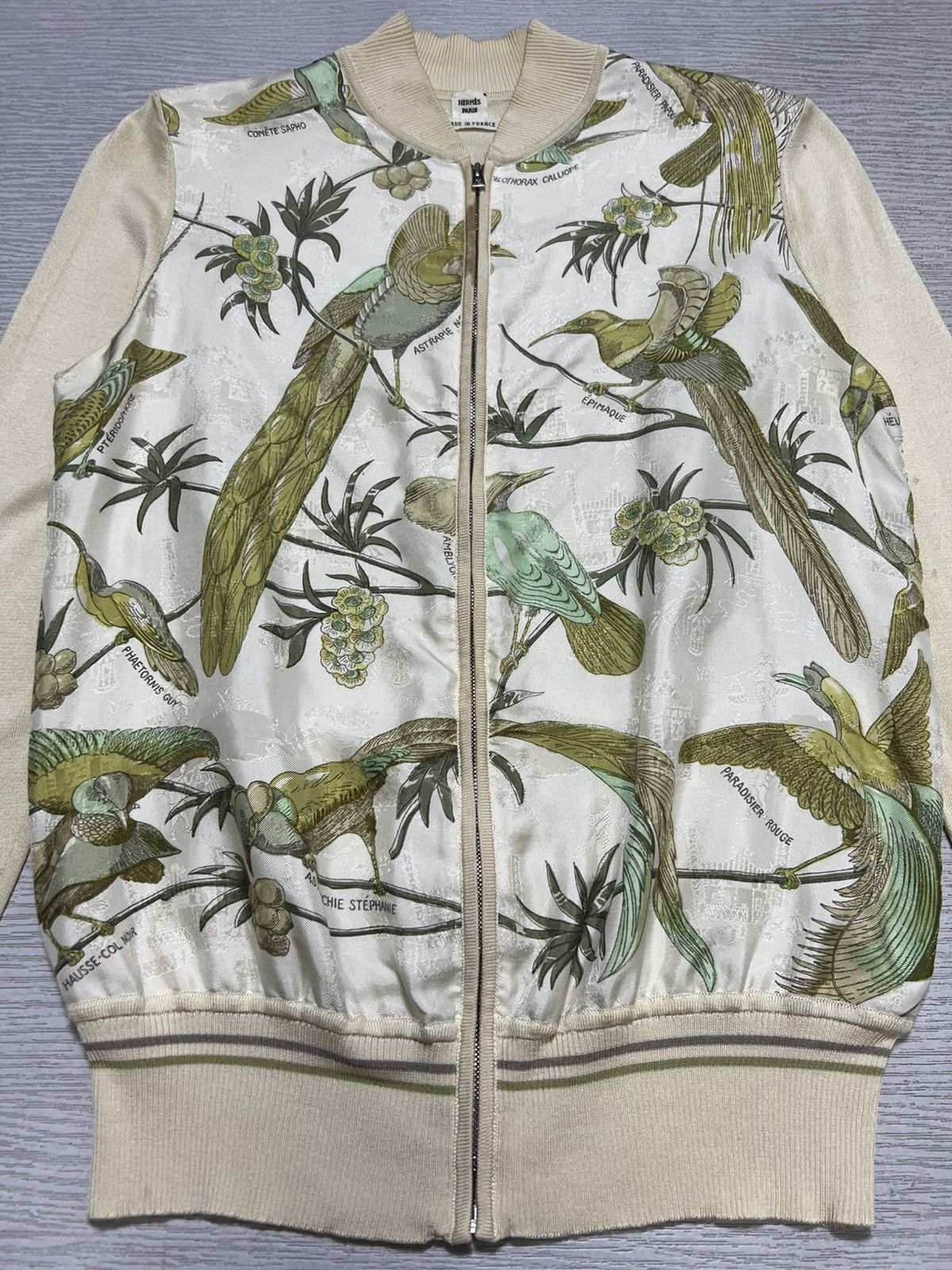 Hermes Hermes - Birds Print Silk Zipped Cardigan Bomber Jacket Size S / US 4 / IT 40 - 12 Thumbnail