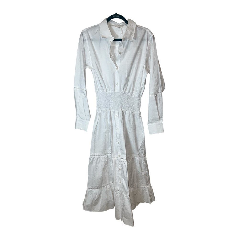 THAKOON Thakoon White Smocked Shirt Maxi Dress NWT Size 6 Long Slee Size M / US 6-8 / IT 42-44 - 2 Thumbnail