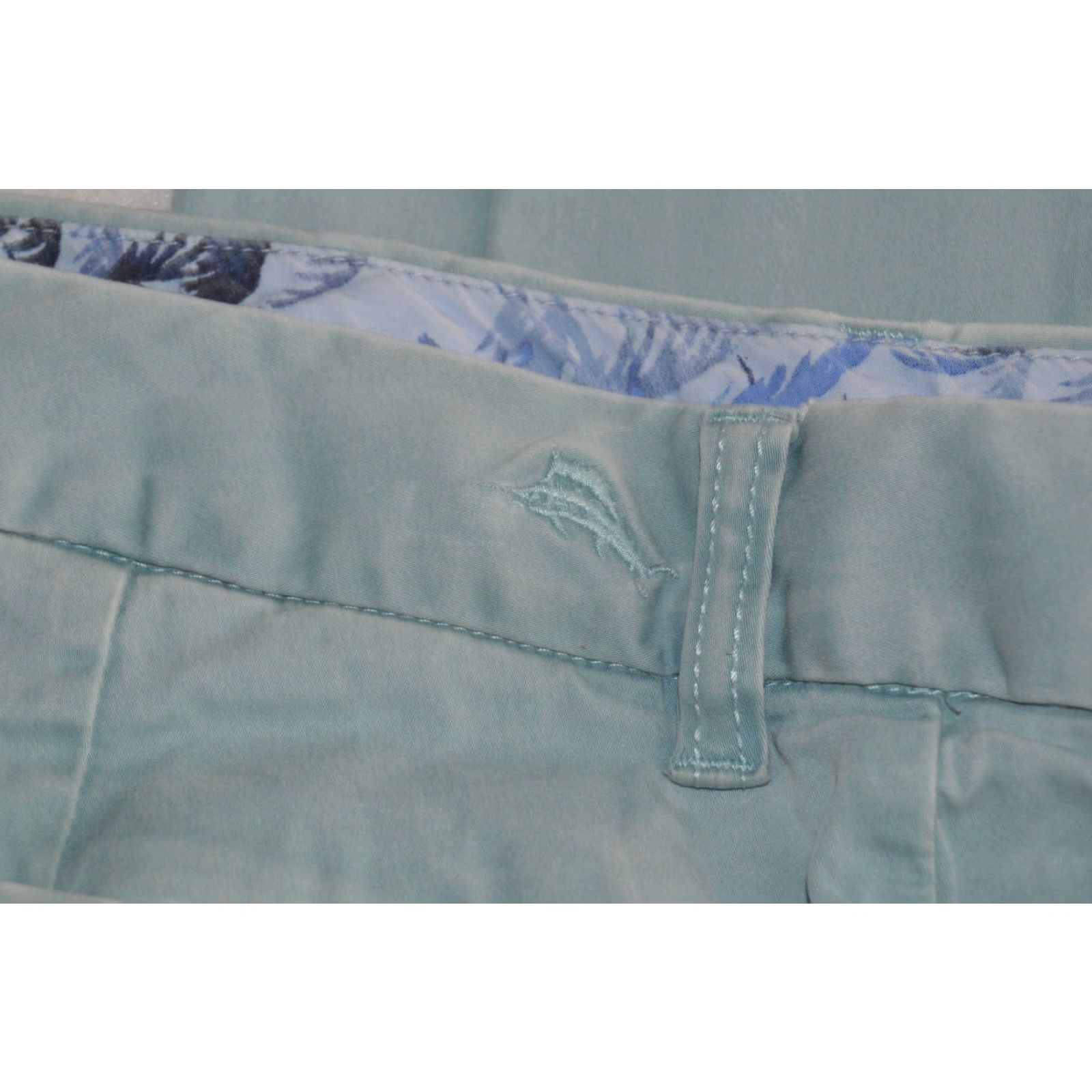 Tommy Bahama Tommy Bahama Pants Men's Chino Regular 33 Blue Beach Marlin Logo Flat Front Patch Pockets Casual Cotton Blend Size US 33 - 4 Thumbnail
