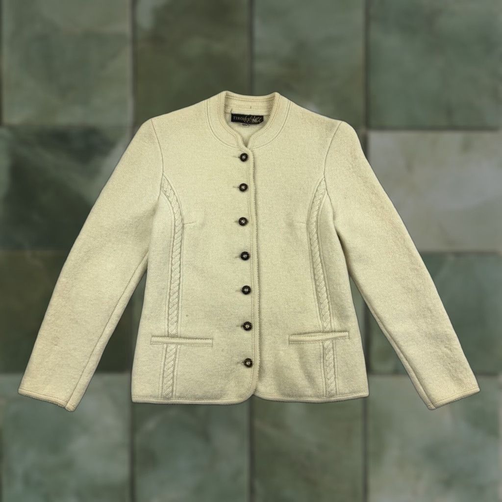 Vintage VINTAGE Tiroler Walk Cardigan Sweater Womens S Ivory Button 1960s Classic 70s 60s Knit Men? Women? Size S / US 4 / IT 40 - 1 Thumbnail