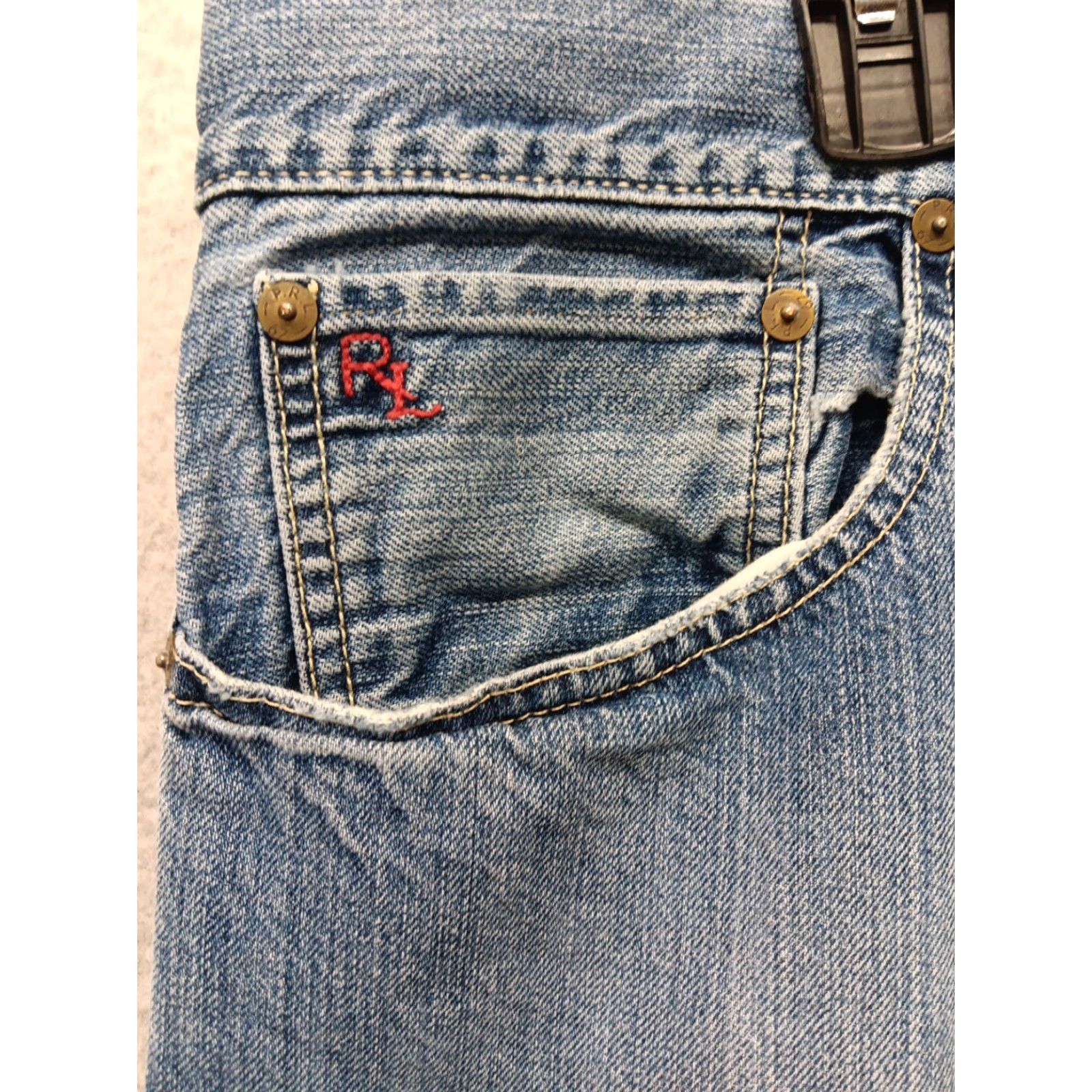 Polo Ralph Lauren Ralph Lauren Polo Jeans Mens 5-Pocket Hampton Straight Denim Light Wash Blue 35x30 Regular Easy Care Mens Size US S / EU 44-46 / 1 - 3 Thumbnail