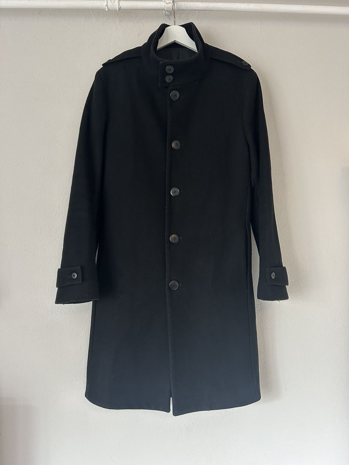 Givenchy Black Wool Overcoat Size US M / EU 48-50 / 2 - 1 Thumbnail