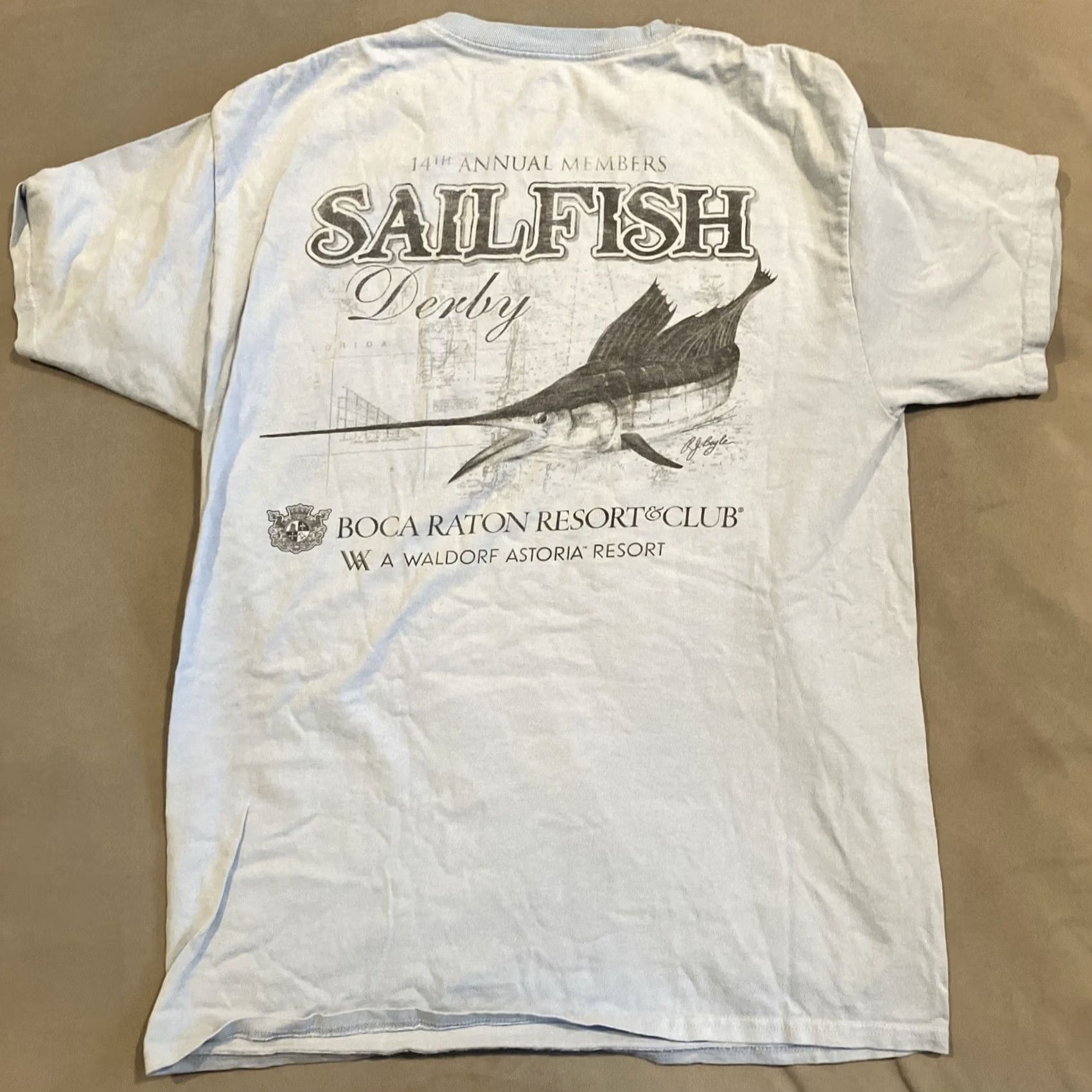 Hanes VINTAGE Boca Raton Resort & Club Member Sailfish Tournament T Shirt M Size US M / EU 48-50 / 2 - 4 Thumbnail