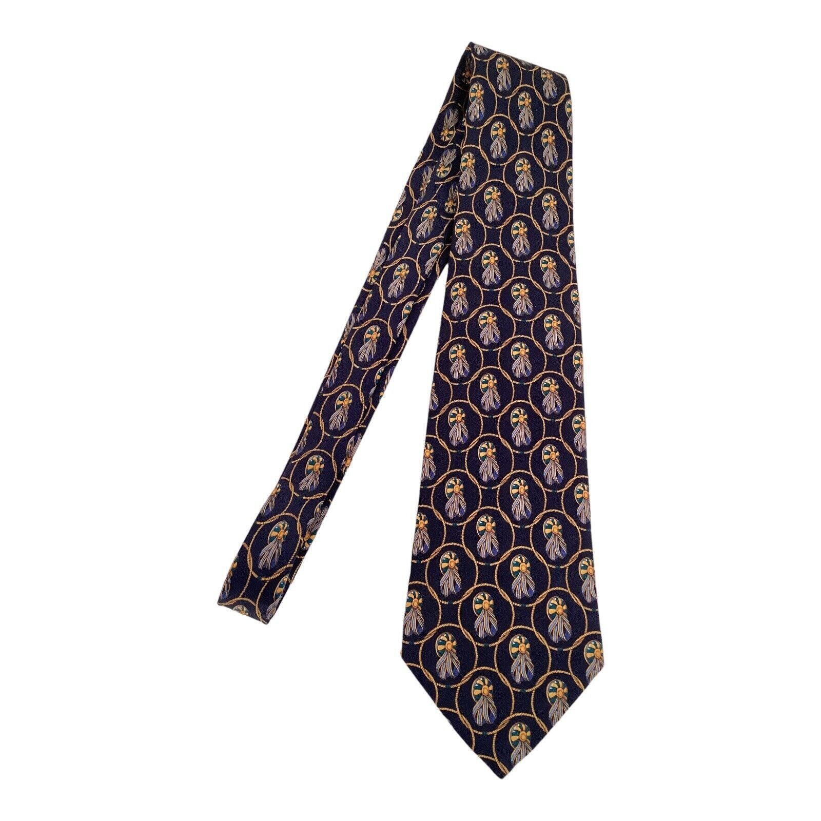Cerruti 1881 CERRUTI 1881 Blue Ribbon Print Silk Tie France W: 3.75" Size ONE SIZE - 6 Thumbnail