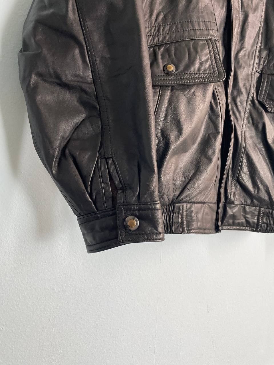 Vintage Vintage Leather Jacket Bomber 90s burgundy boxy oversize Size US M / EU 48-50 / 2 - 6 Thumbnail
