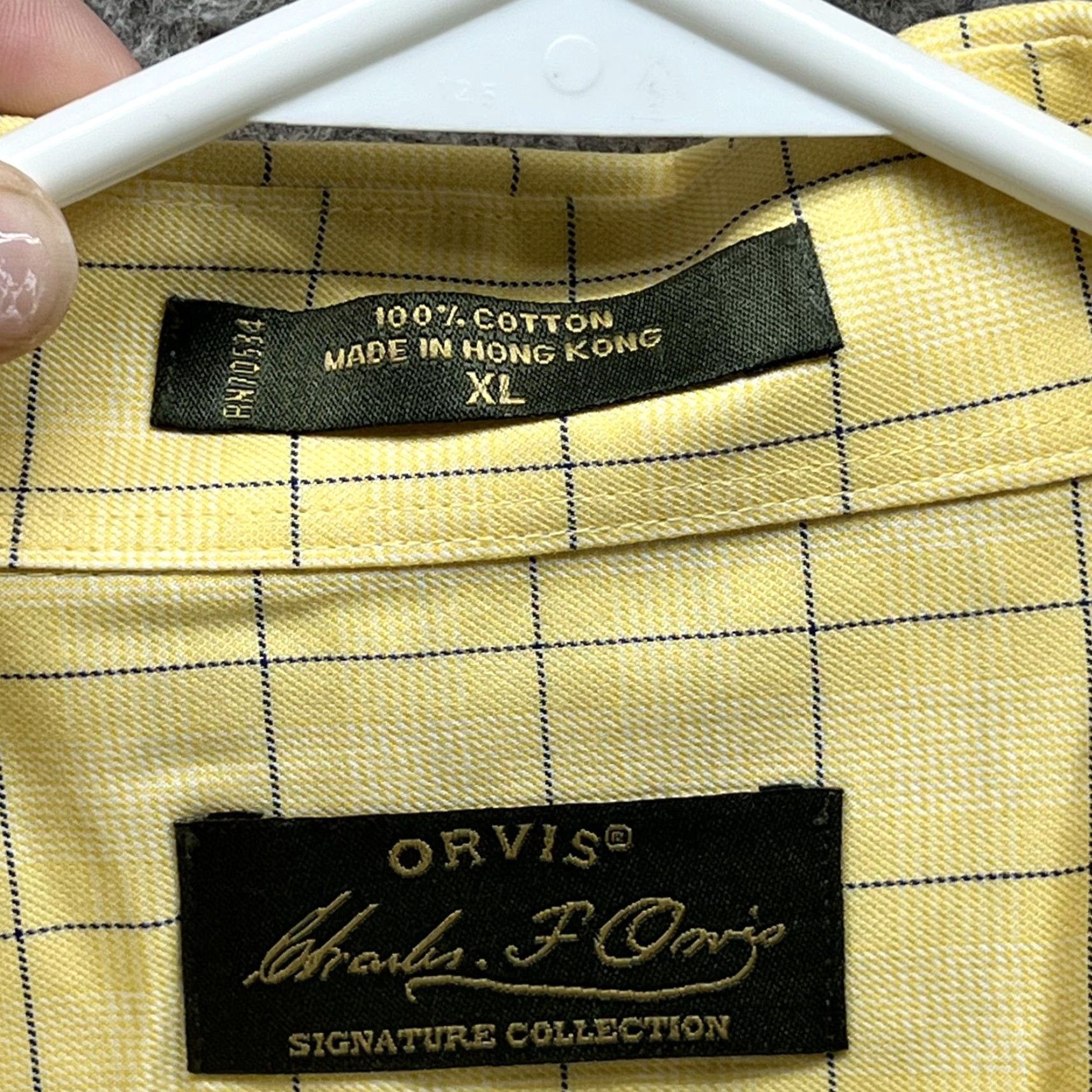 Orvis Orvis Shirt Mens XL Yellow Check Long Sleeve Button Front Cotton Outdoor Casual Size US XL / EU 56 / 4 - 4 Thumbnail