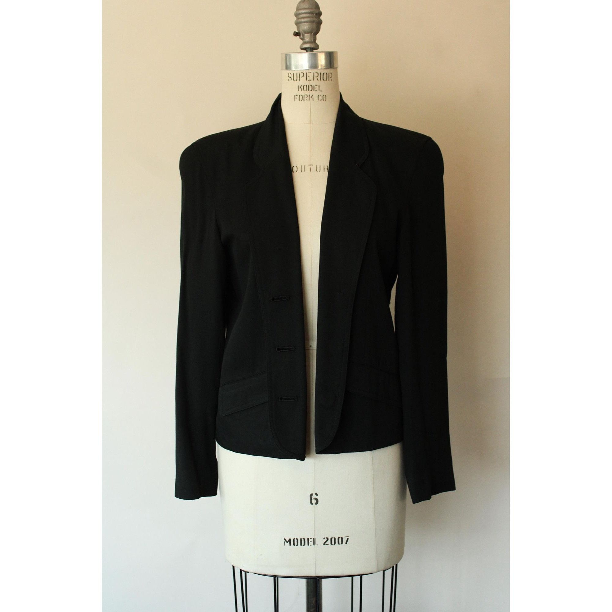 Vintage Vintage 1990s 2000s Jacket, Liz Sport Petite Black New Look Size S / US 4 / IT 40 - 2 Thumbnail