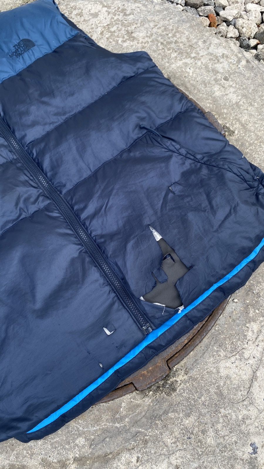 The North Face × Vintage Vintage The North Face Retro Nuptse Puffer Vest Distressed Size US L / EU 52-54 / 3 - 5 Thumbnail
