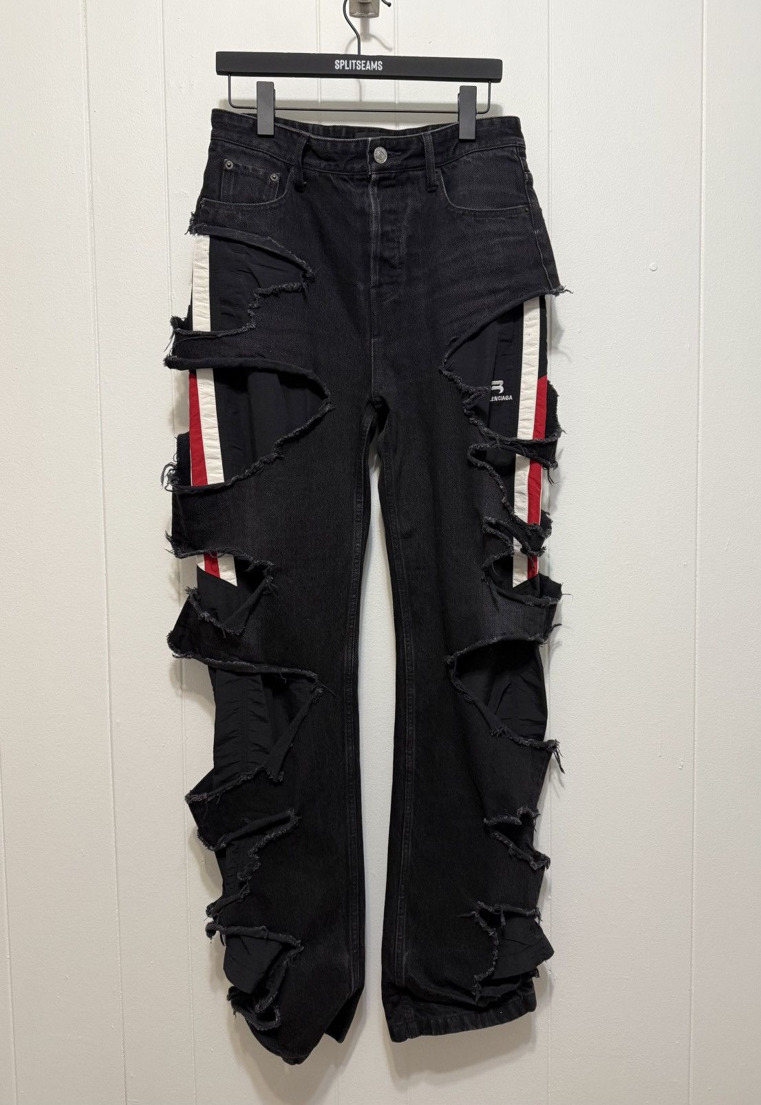 Balenciaga 2021 Hybrid Slashed Denim Jeans