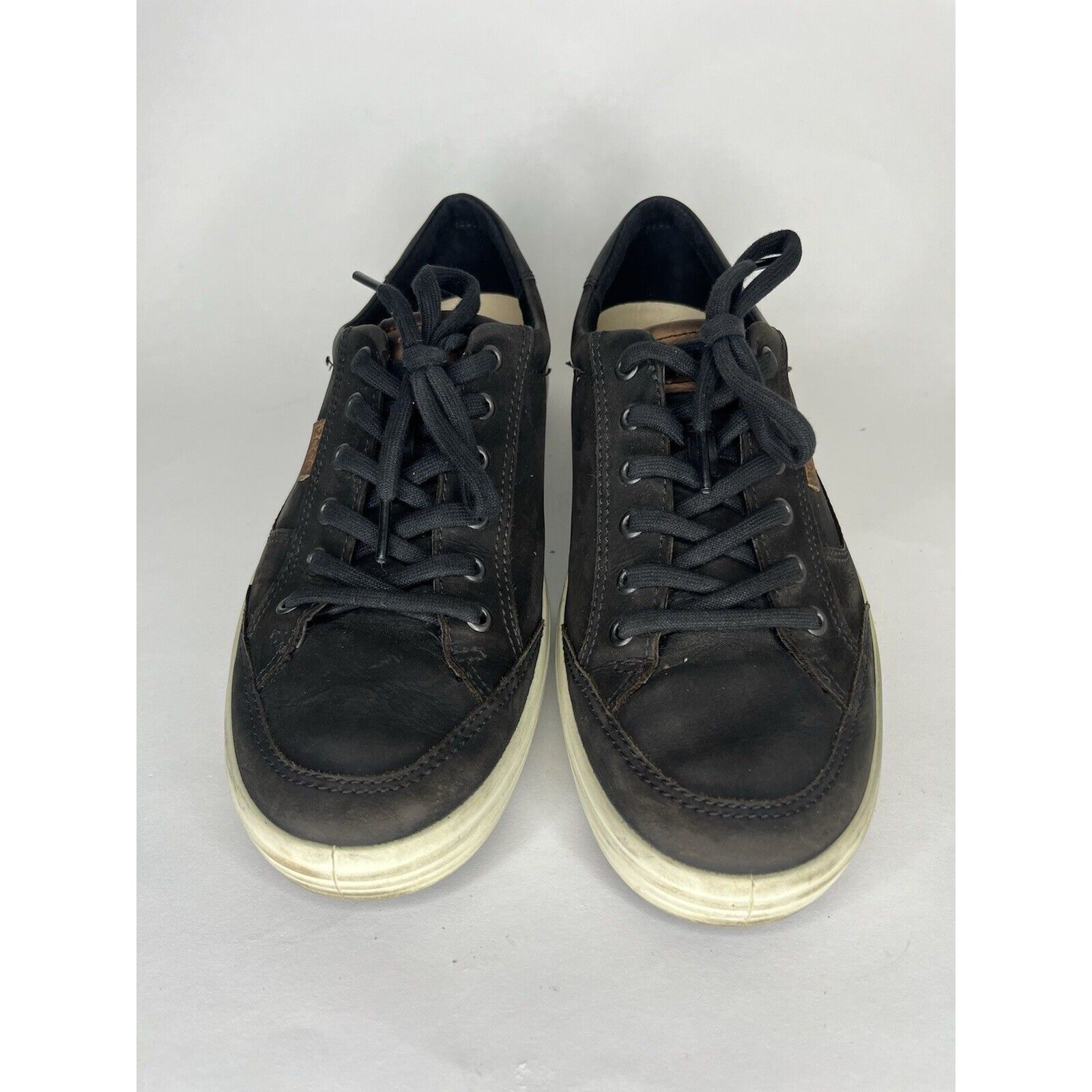 Ecco Ecco Shoes Lace Up Sneakers Men Size 44 US 10.5 Black Leathe Size US 10.5 / EU 43-44 - 4 Thumbnail