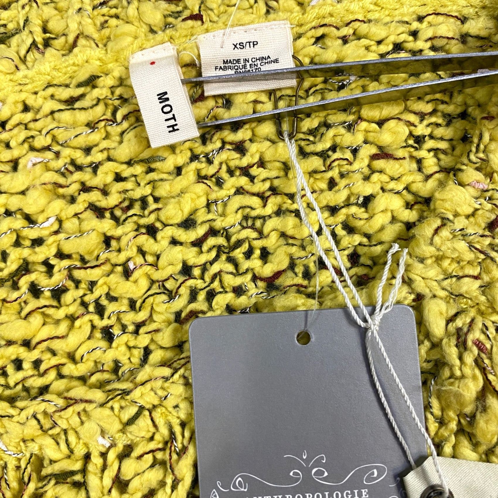 Anthropologie VINTAGE? Moth Sweater Dress XS Yellow Short Sleeve Tunic Chunky Knit Anthropologie NEW Size XS / US 0-2 / IT 36-38 - 4 Thumbnail