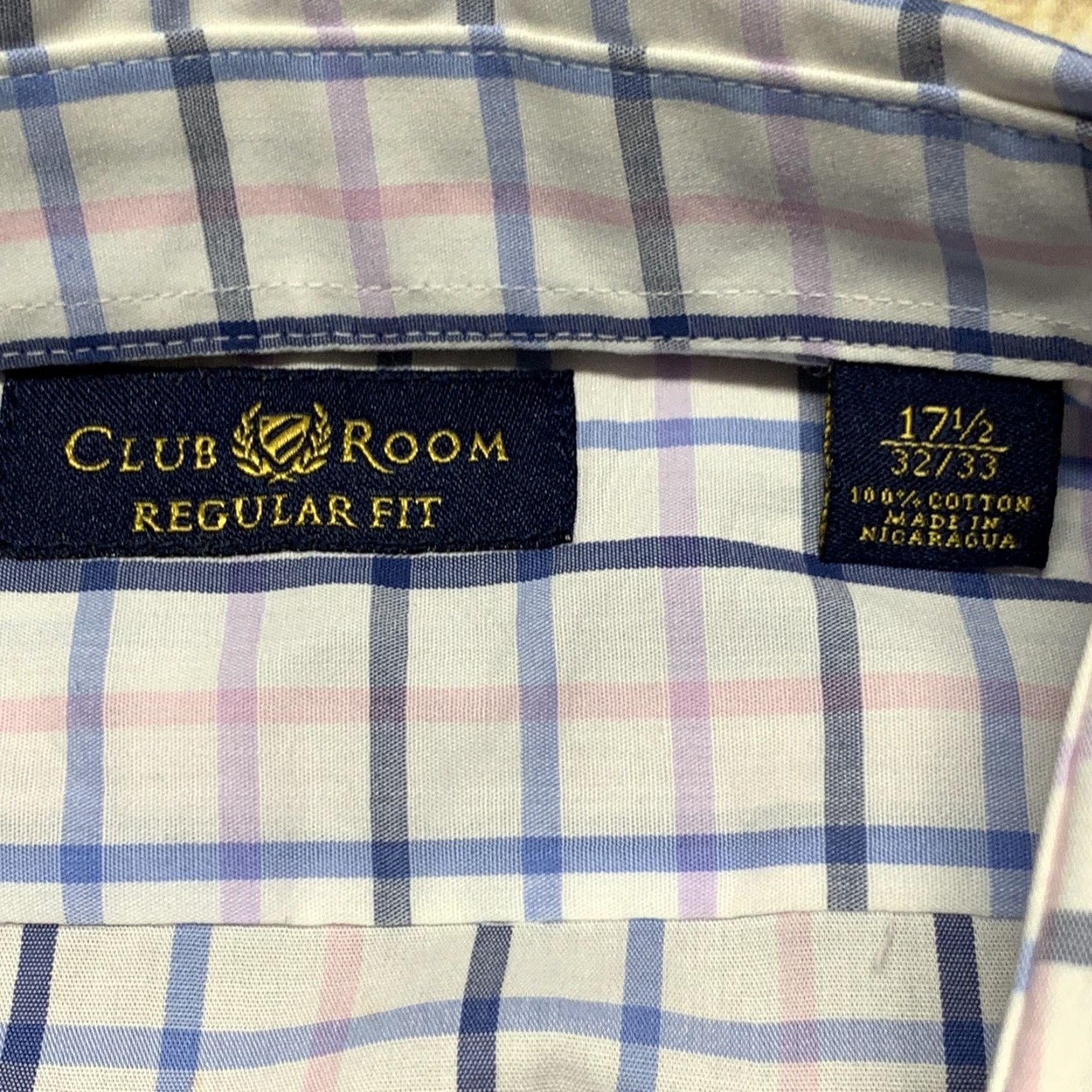 Club Room Club Room Shirt Men's XL White Blue Plaid Button-Front Casual Size US XL / EU 56 / 4 - 6 Thumbnail