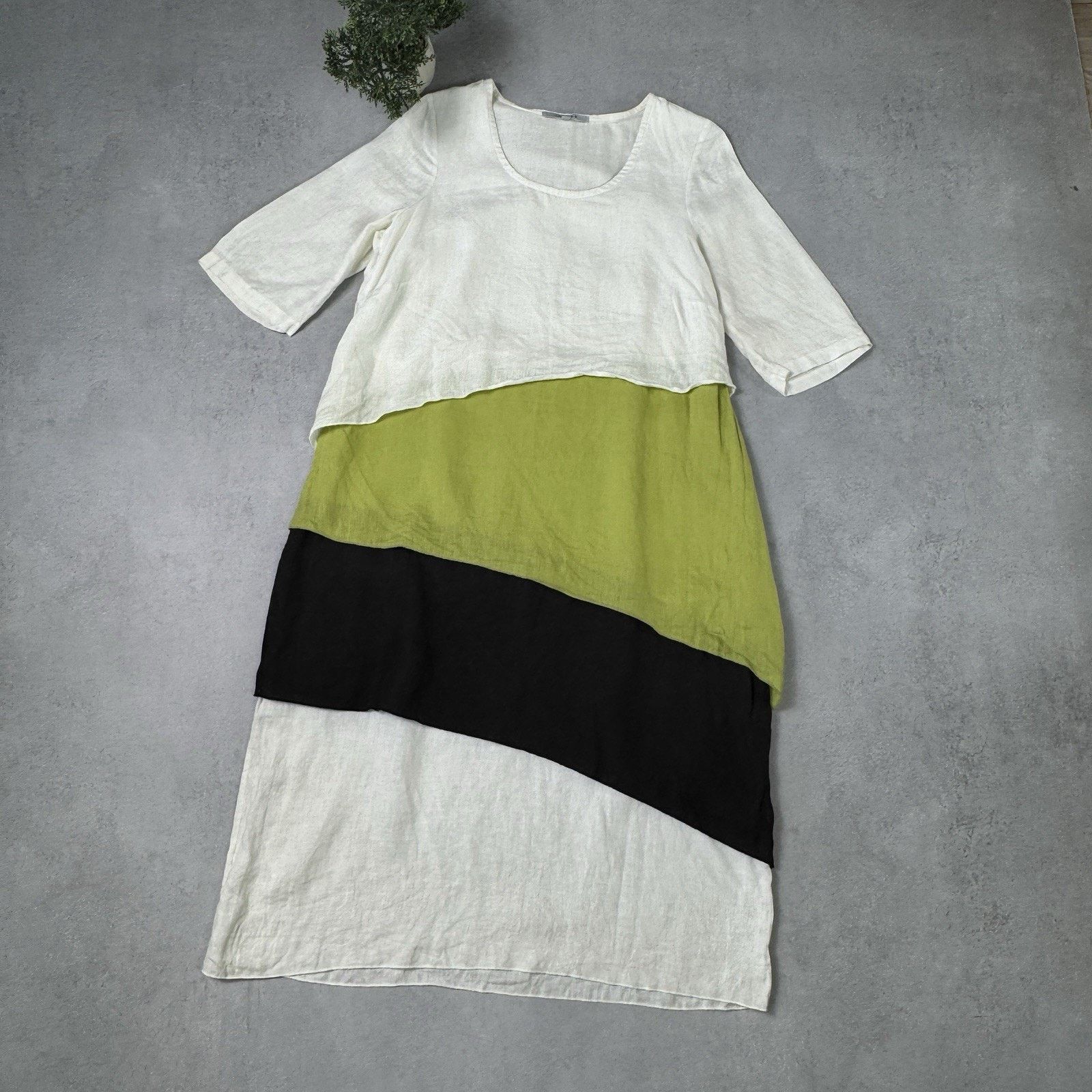 Vintage Chesca Women Midi Linen Dress Size 1 Multicolour Size M / US 6-8 / IT 42-44 - 1 Thumbnail