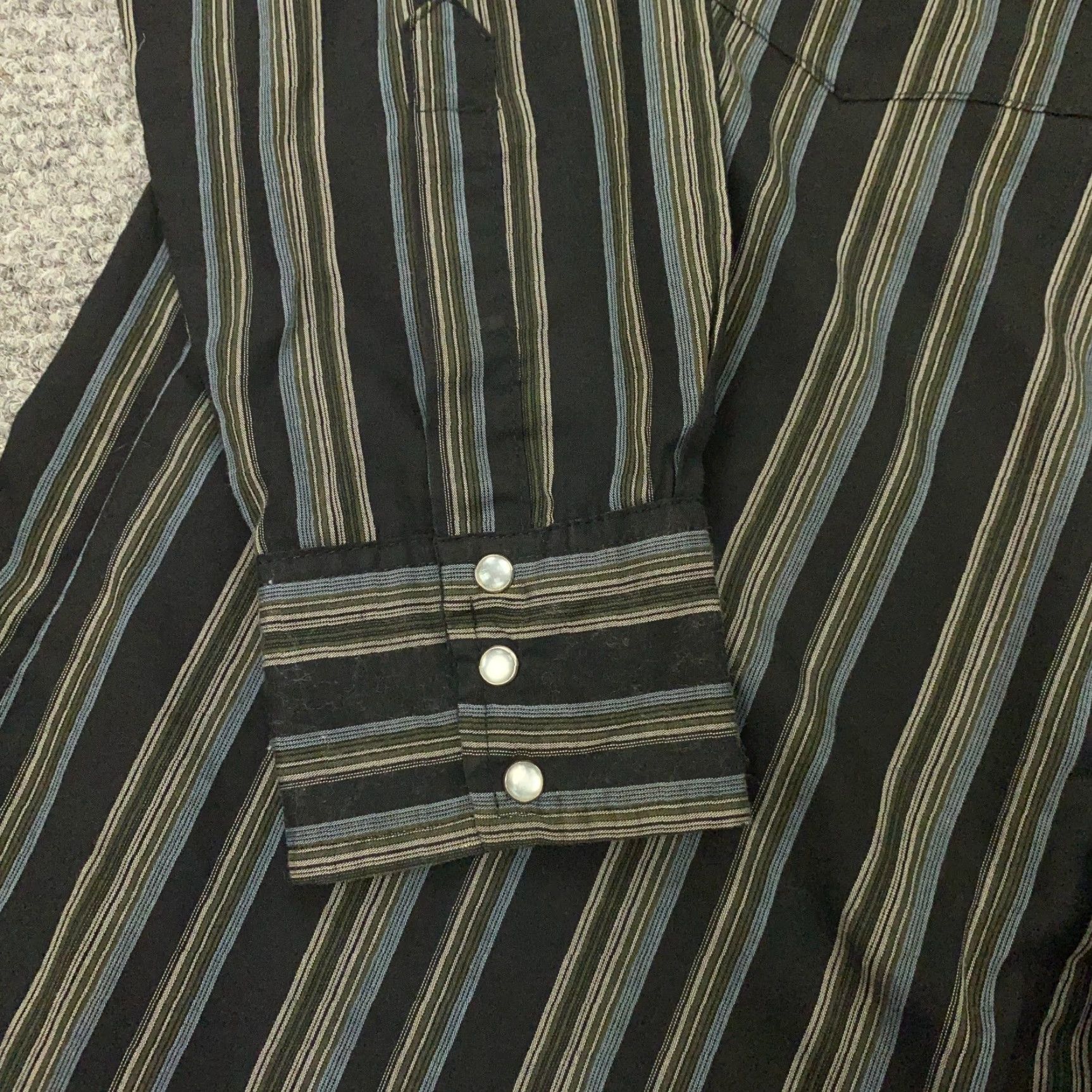 Vintage VINTAGE Bit & Bridle Western Shirt Mens L Black Striped Pearl Snap Cowboy Size US L / EU 52-54 / 3 - 5 Thumbnail