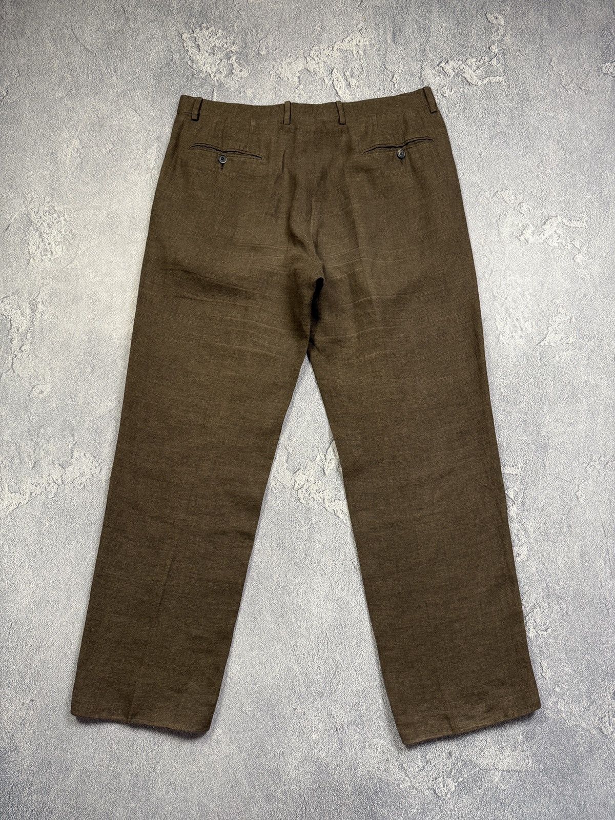 Lardini Size 54 Regular Brown Linen Double Breasted Luxury Suit Size 54R - 14 Thumbnail