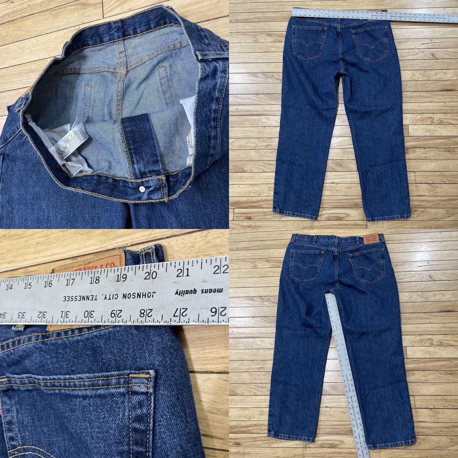 Levi's VINTAGE Levi's 550 Jeans Men 40x30 Dark Blue Denim Baggy Wide 90s Hip Hop Straight Relaxed Classic Blue Mens Size US 40 / EU 56 - 8 Thumbnail