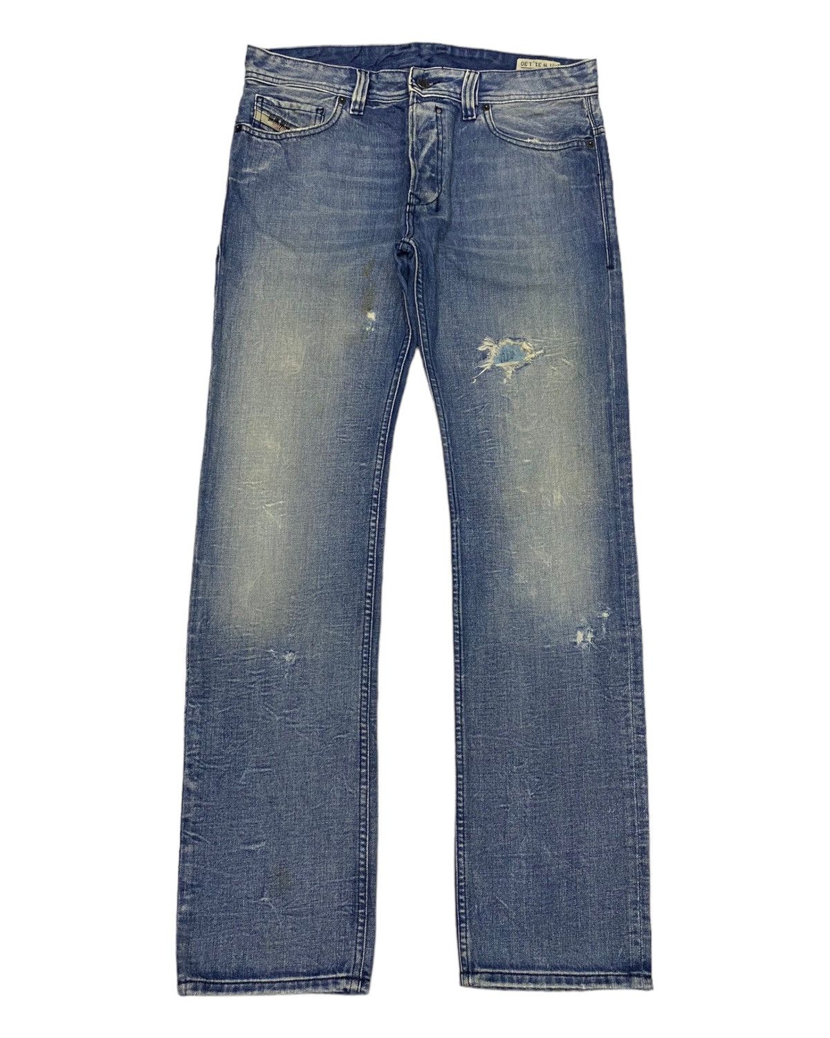 image of Archival Clothing x Diesel Safado Distress Denim Jeans in Blue, Men's (Size 34)