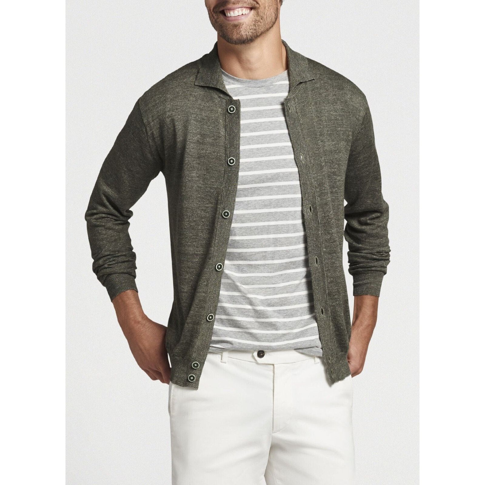 Peter Millar Peter Millar 2XL Villa Full-Button Cardigan Kelp NWT $348 Size US XXL / EU 58 / 5 - 5 Thumbnail