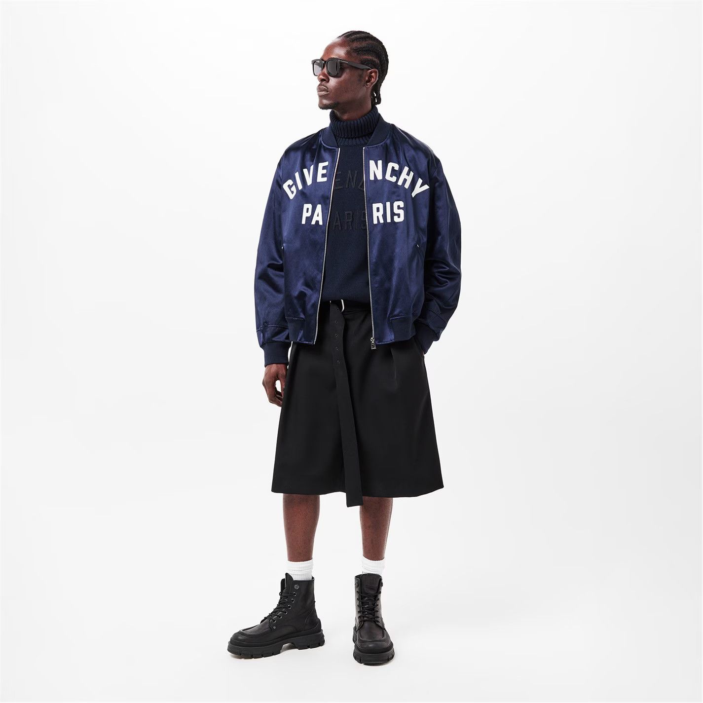 Givenchy o1g2r1mq0426 Structured Fit Bomber Jacket in Navy Size US L / EU 52-54 / 3 - 6 Thumbnail