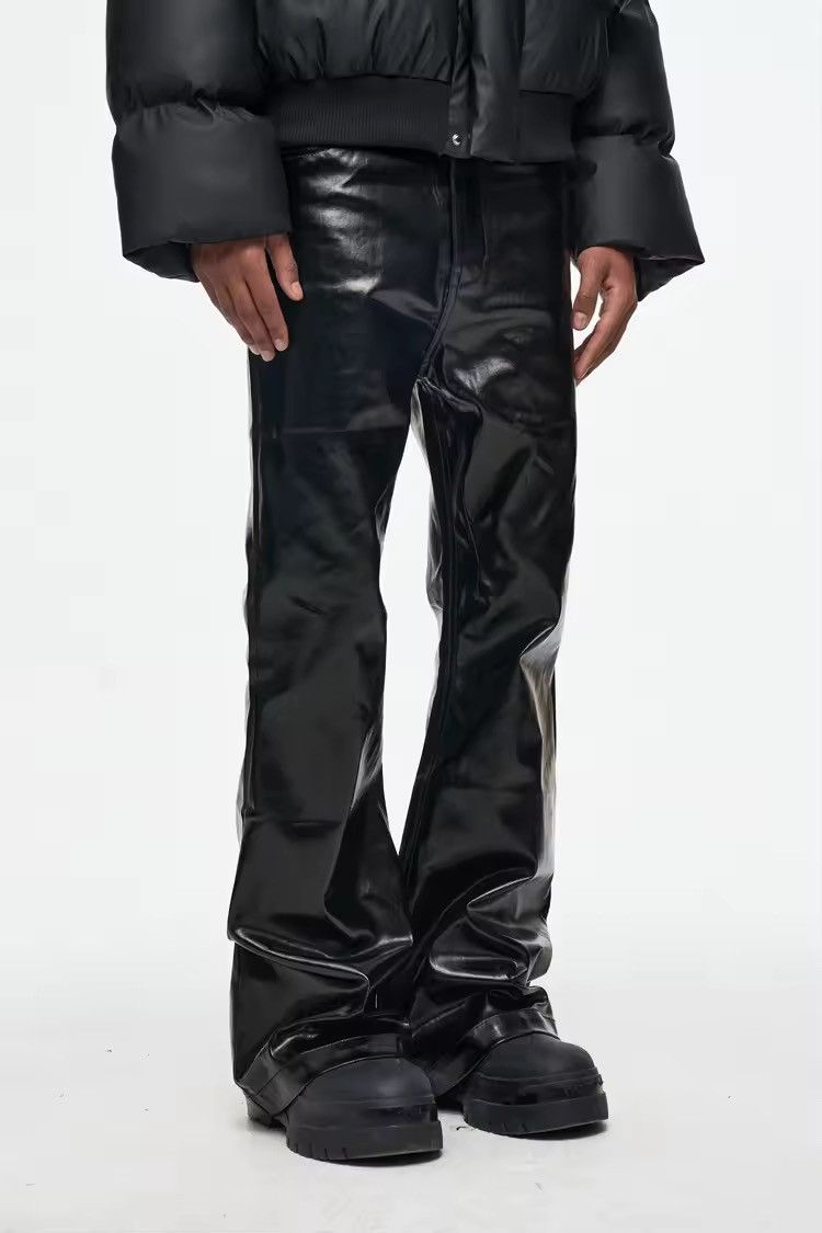 Other Utility Flared Glossy Punk Gothic Pants Size US 35 - 3 Thumbnail