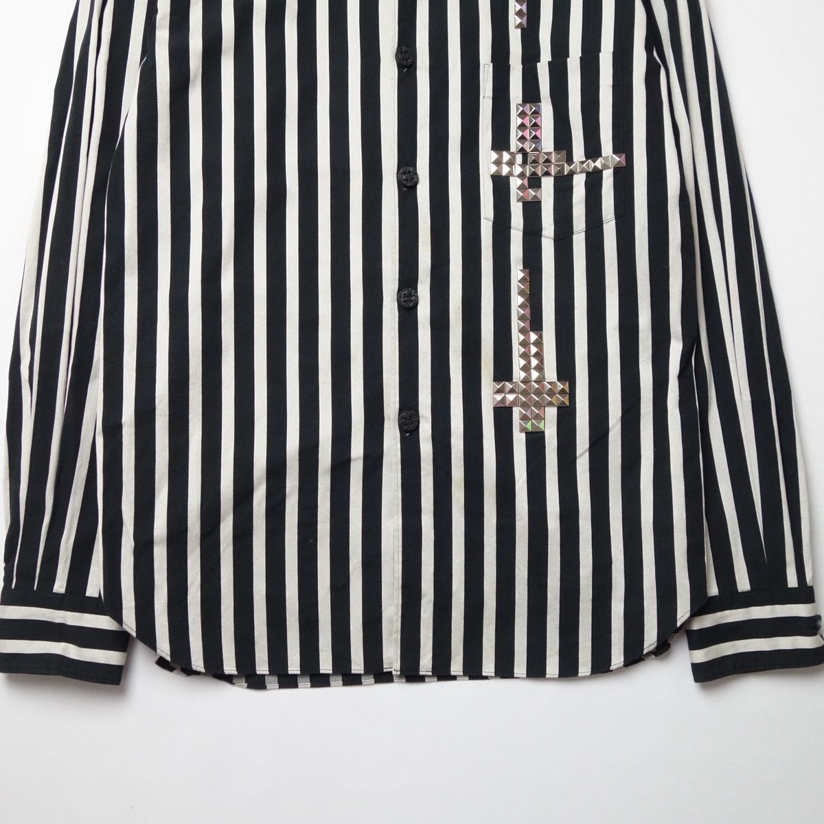 Comme des Garcons Homme Plus SS2013 "COMME des GARÇONS HOMME PLUS" Studded Striped Shirt Size US S / EU 44-46 / 1 - 6 Thumbnail