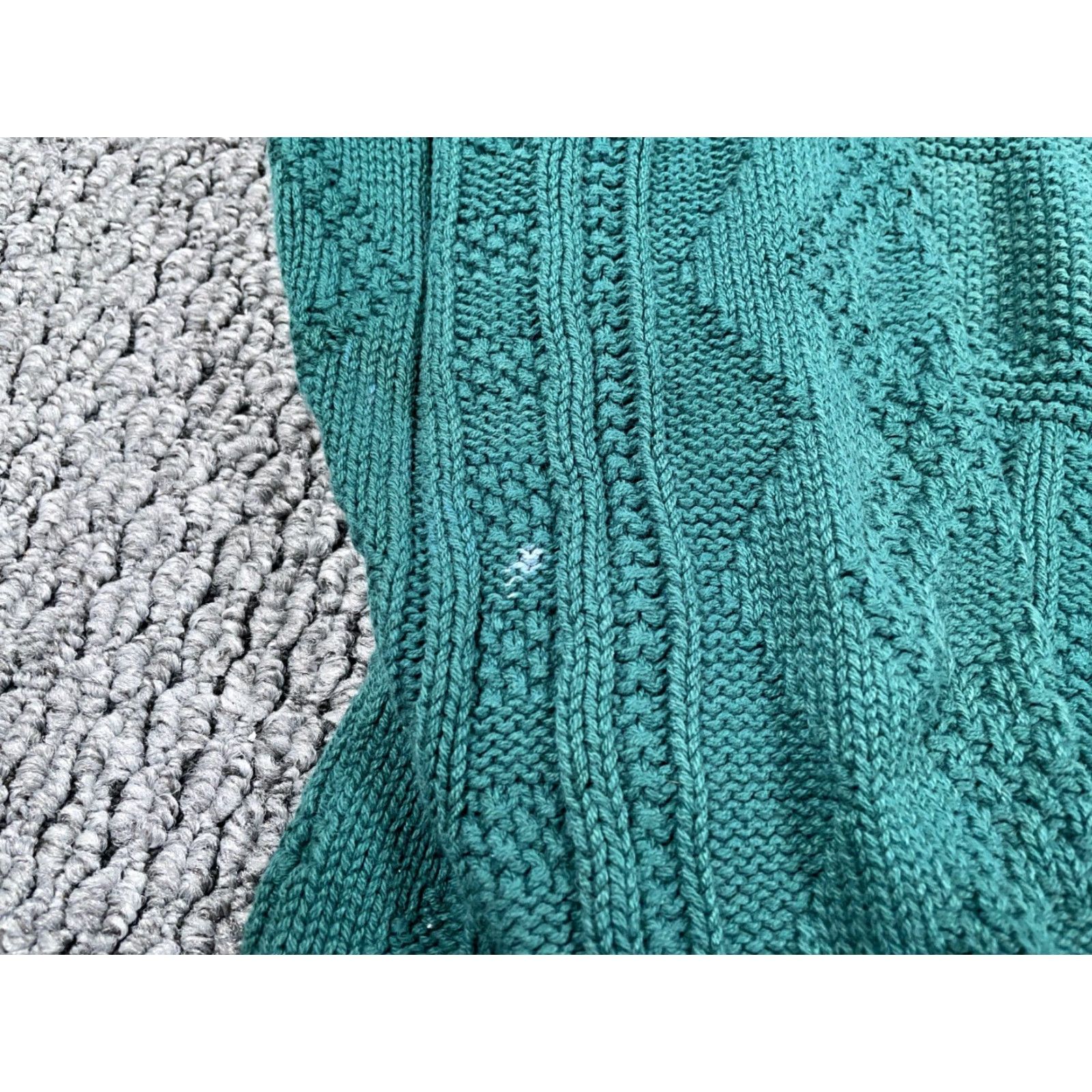 Vintage VINTAGE Woolrich Chunky-Knit Mock Neck Sweater Women's Medium Green 90s Oversized Pullover Size M / US 6-8 / IT 42-44 - 4 Thumbnail