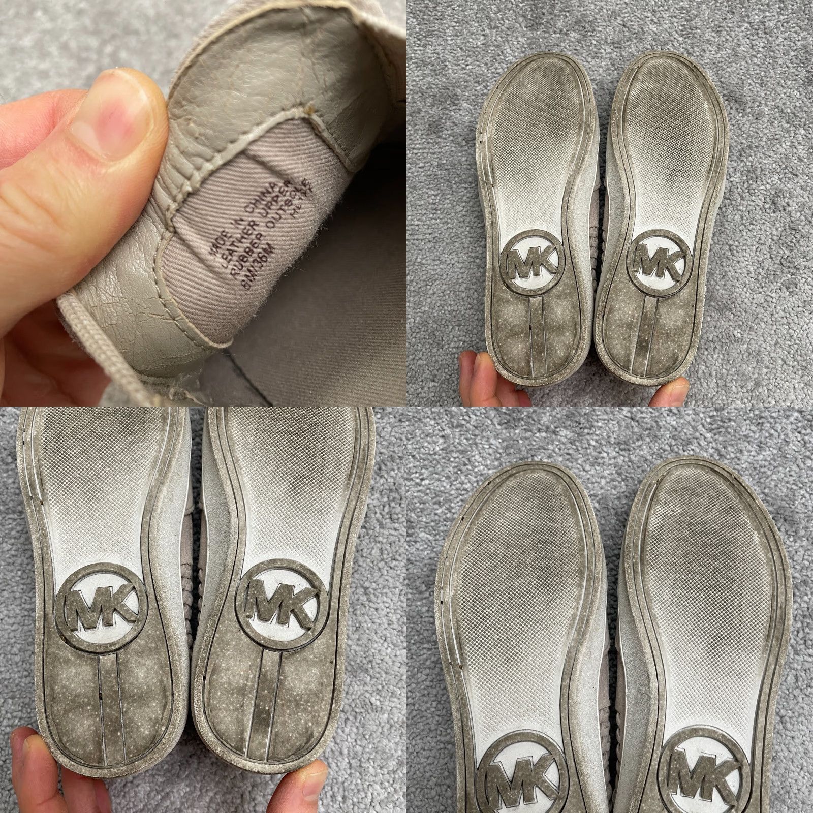 Michael Kors Michael Kors Leather Suede Slip On Sneakers Womens 8M Beige Round Toe Comfort Shoes Casual Walking Size US 8 / IT 38 - 9 Thumbnail
