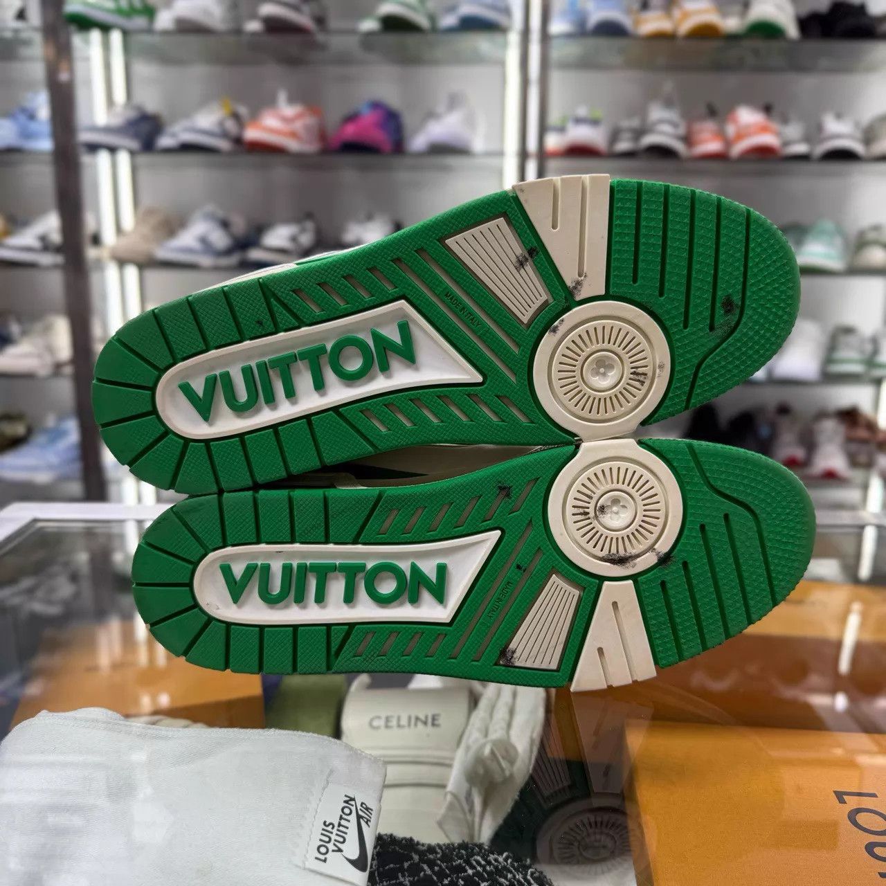 Louis Vuitton LV TRAINER white/green UK8 42 Size US 9 / EU 42 - 7 Thumbnail
